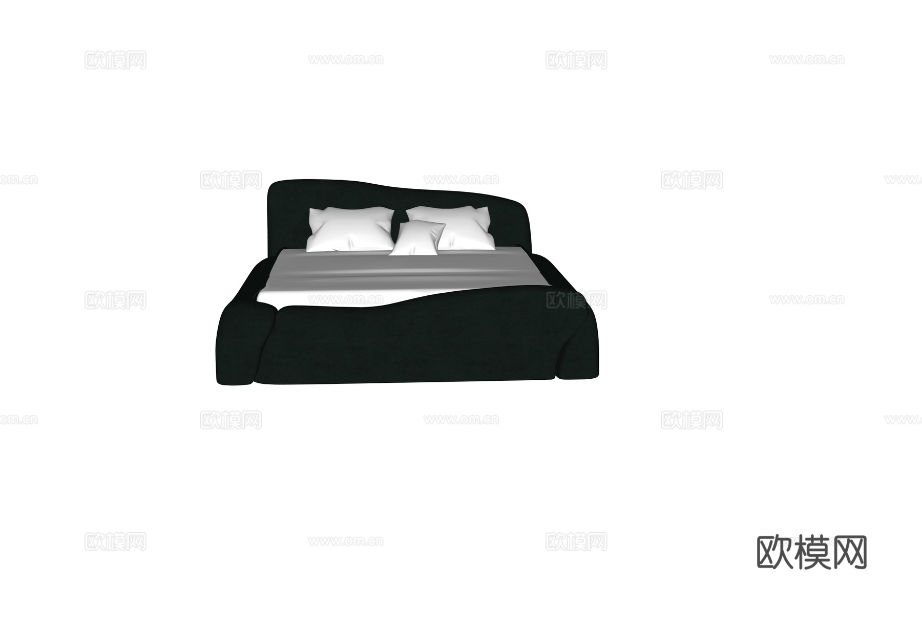 现代异形双人床su模型