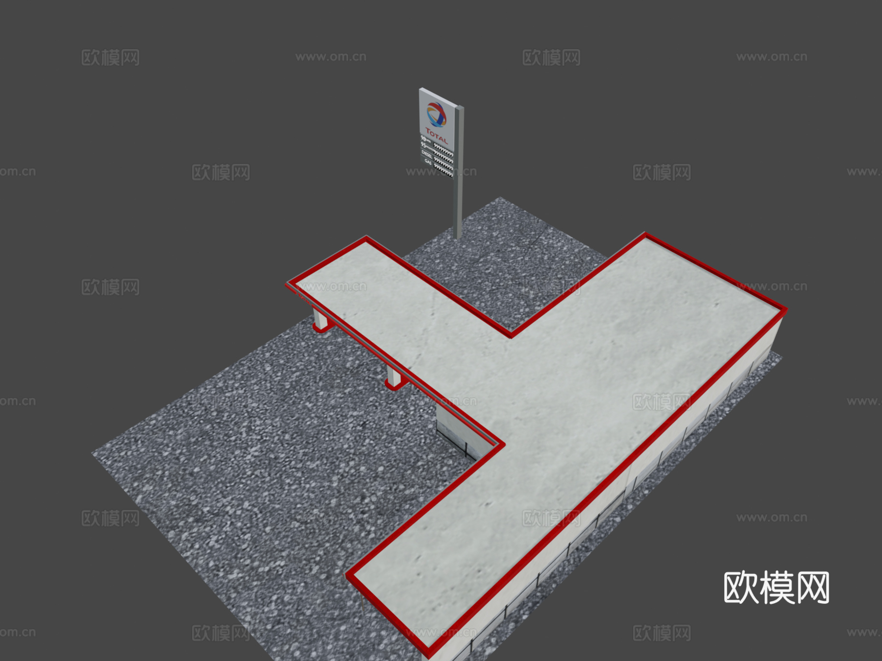 加油站3d模型下载（渲染图8）