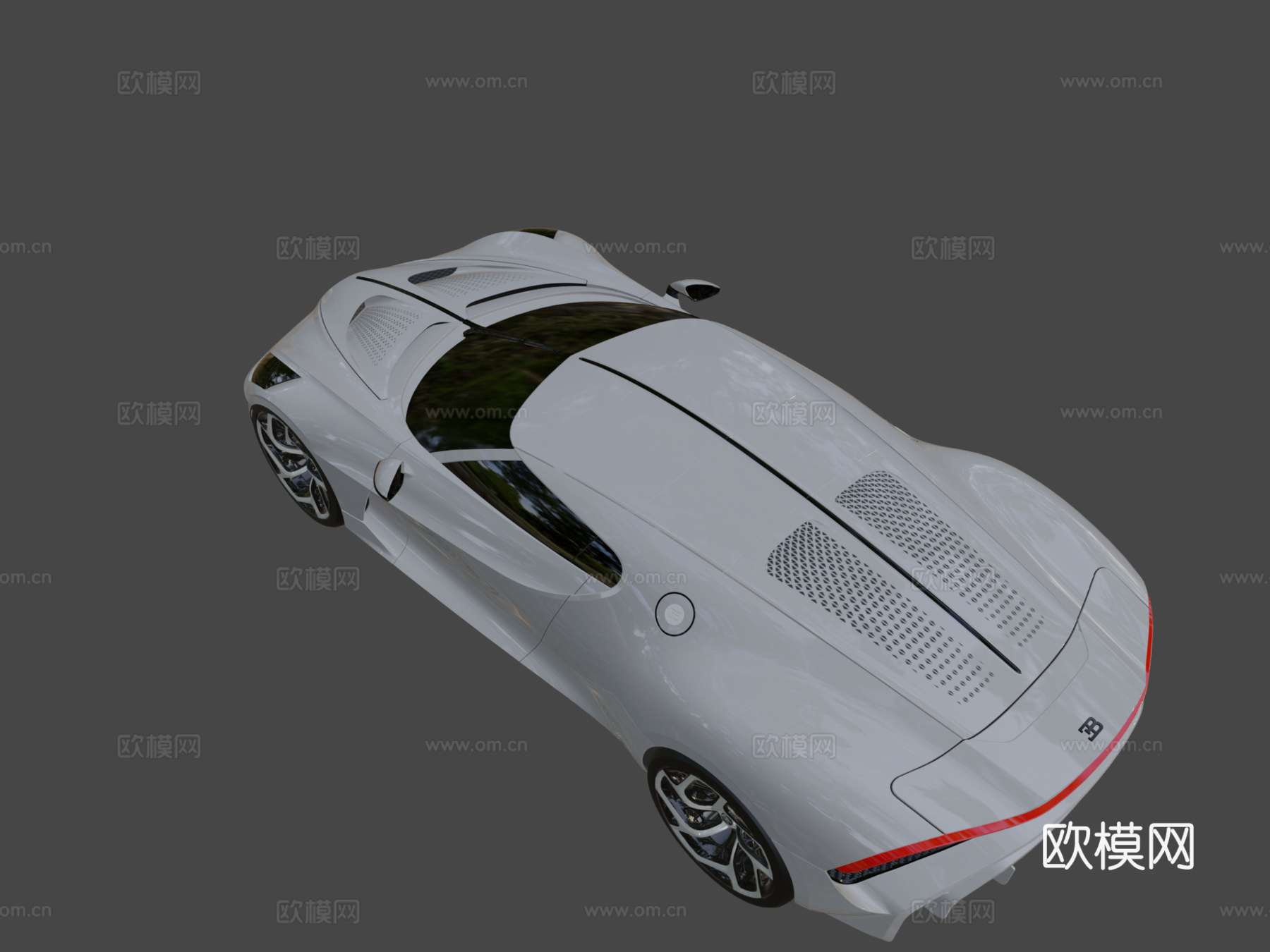 布加迪-黑车3d模型下载（渲染图7）