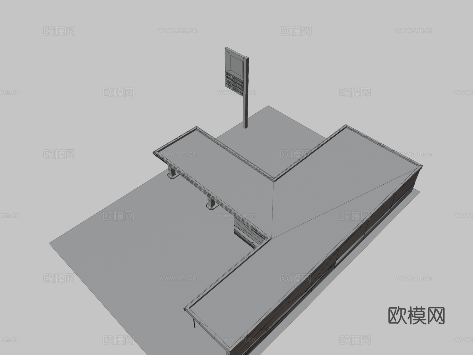 加油站3d模型下载（渲染图3）