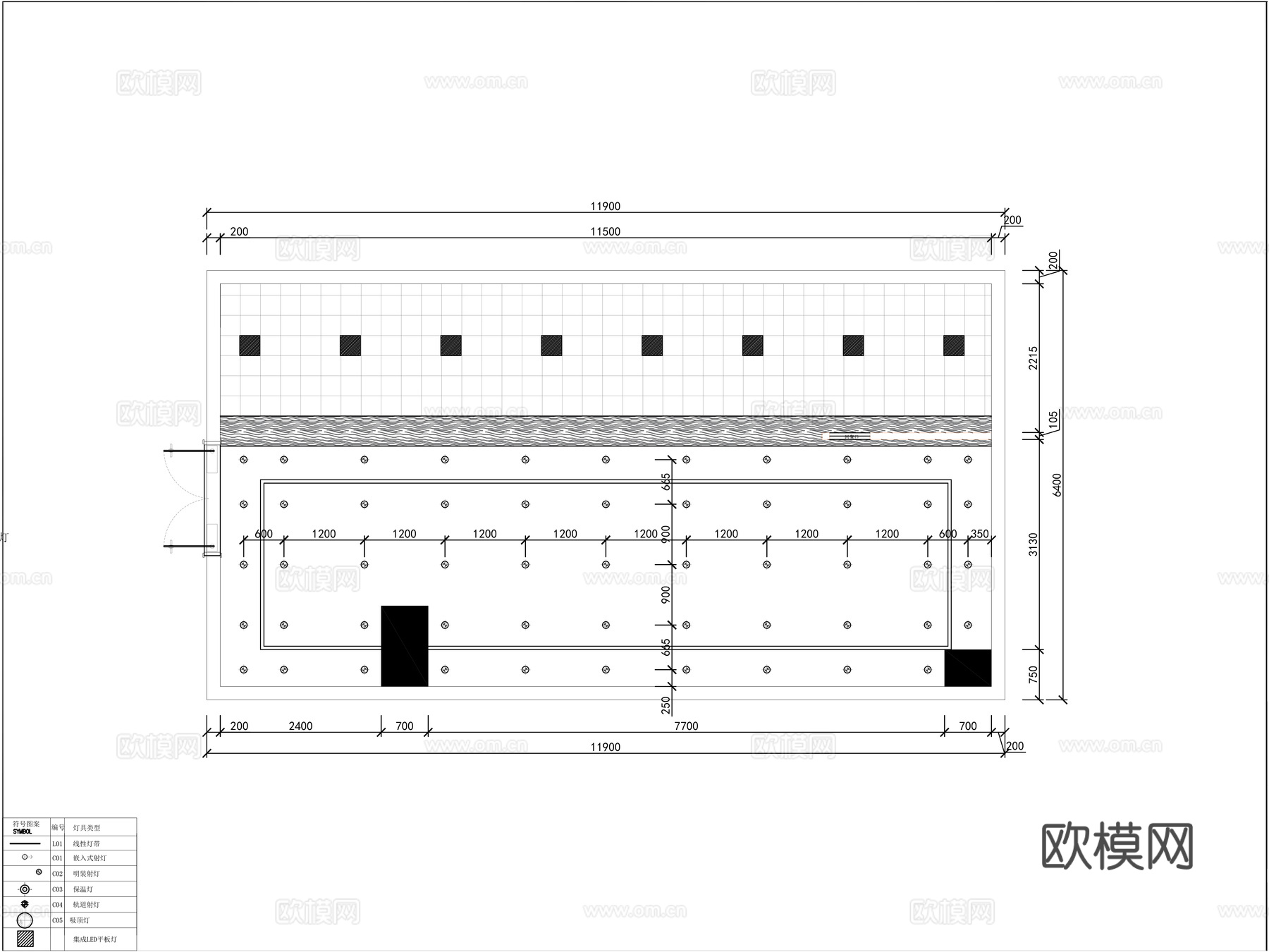 自助快餐店装修施工图cad施工图