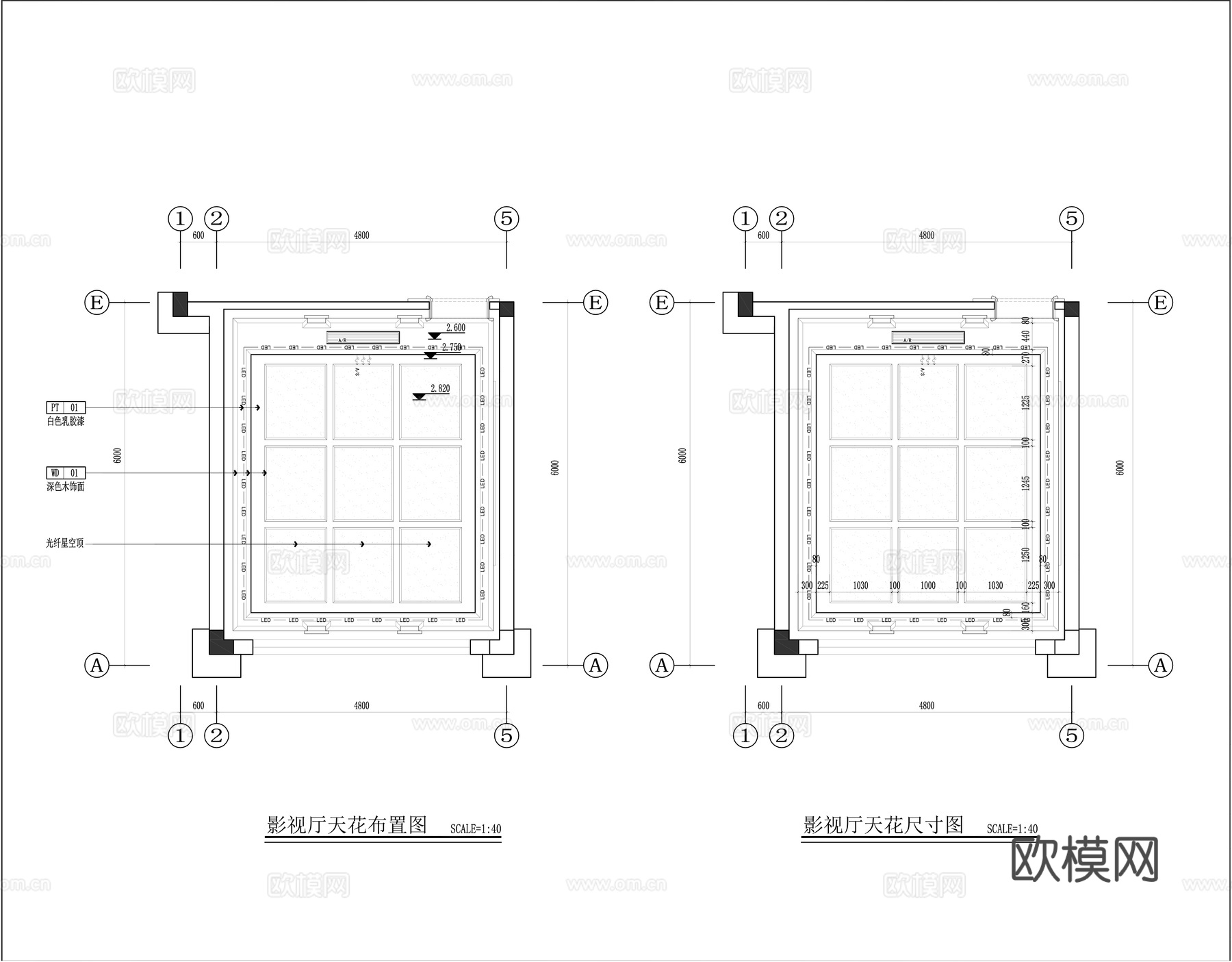 影音室装修施工图cad施工图