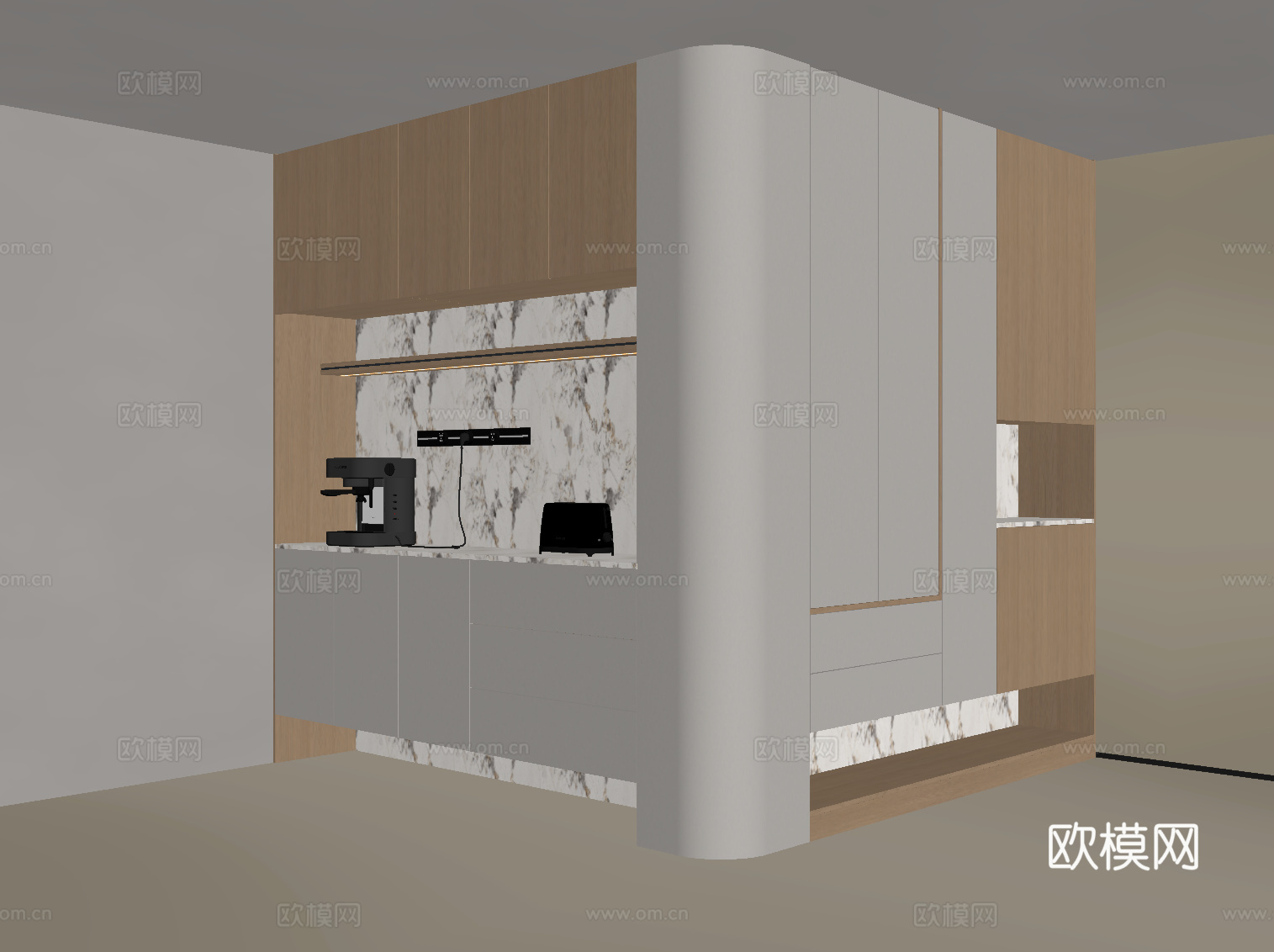 现代鞋柜 酒柜su模型