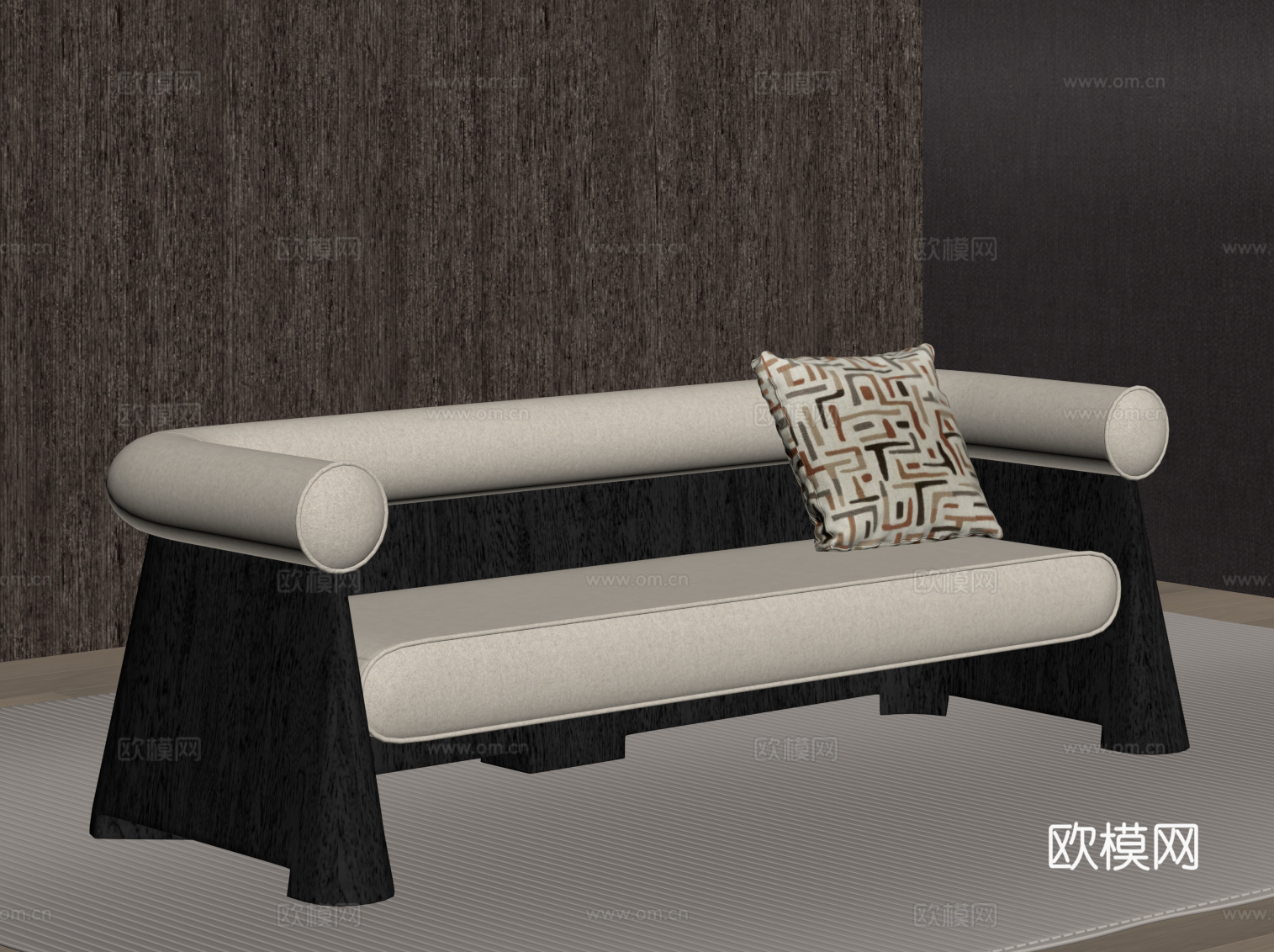 现代沙发 卡座su模型