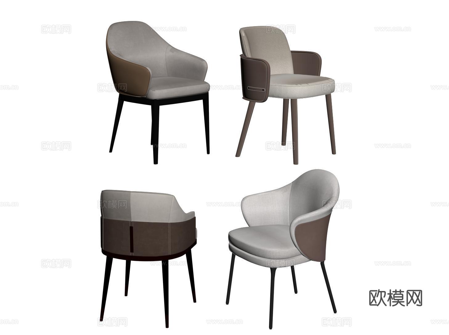 意式餐椅 现代单椅 写字椅 酒店餐厅椅su模型
