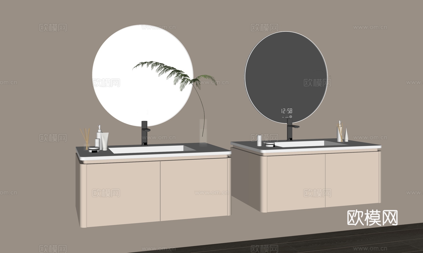 现代浴室柜su模型
