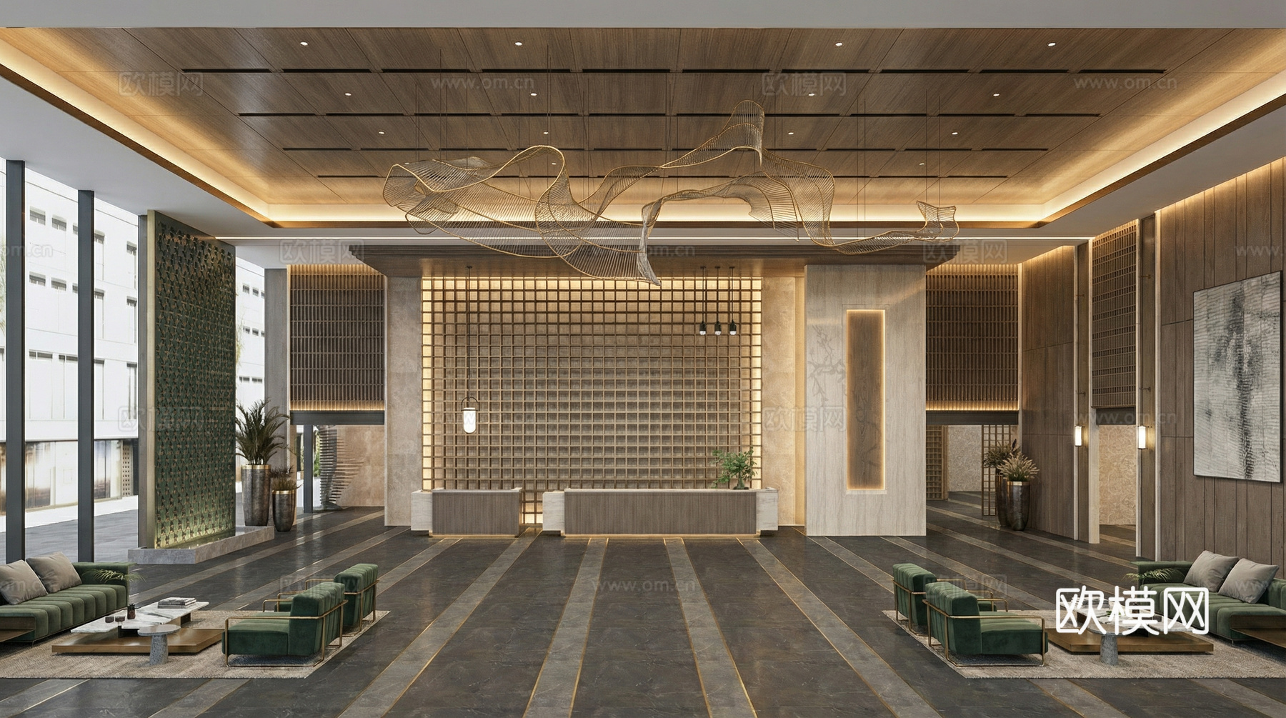 高级酒店大堂su模型