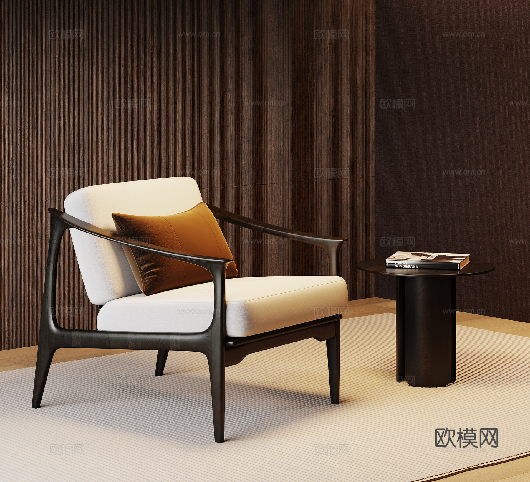 现代意式单人沙发 休闲沙发 休闲椅su模型