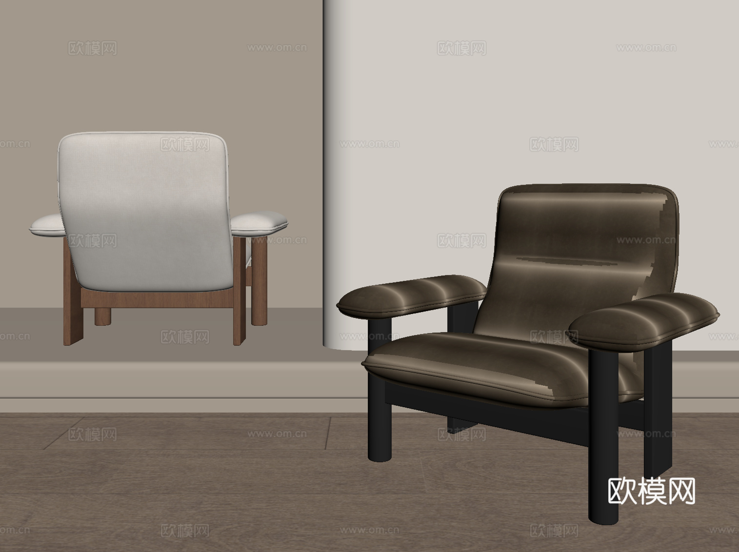 现代休闲椅 单人沙发su模型