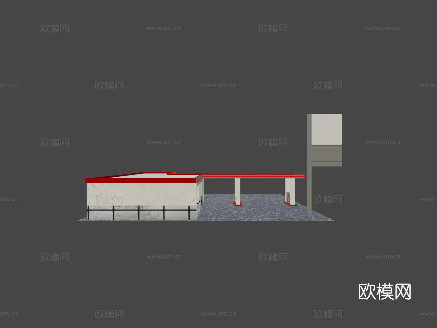 加油站3d模型下载（渲染图6）