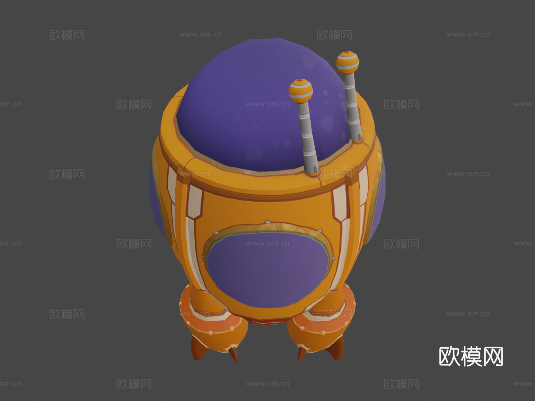 D胶囊火箭（卡通）3d模型下载（渲染图6）