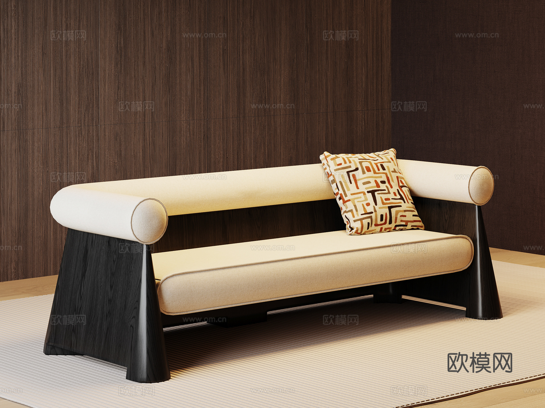 现代沙发 卡座su模型