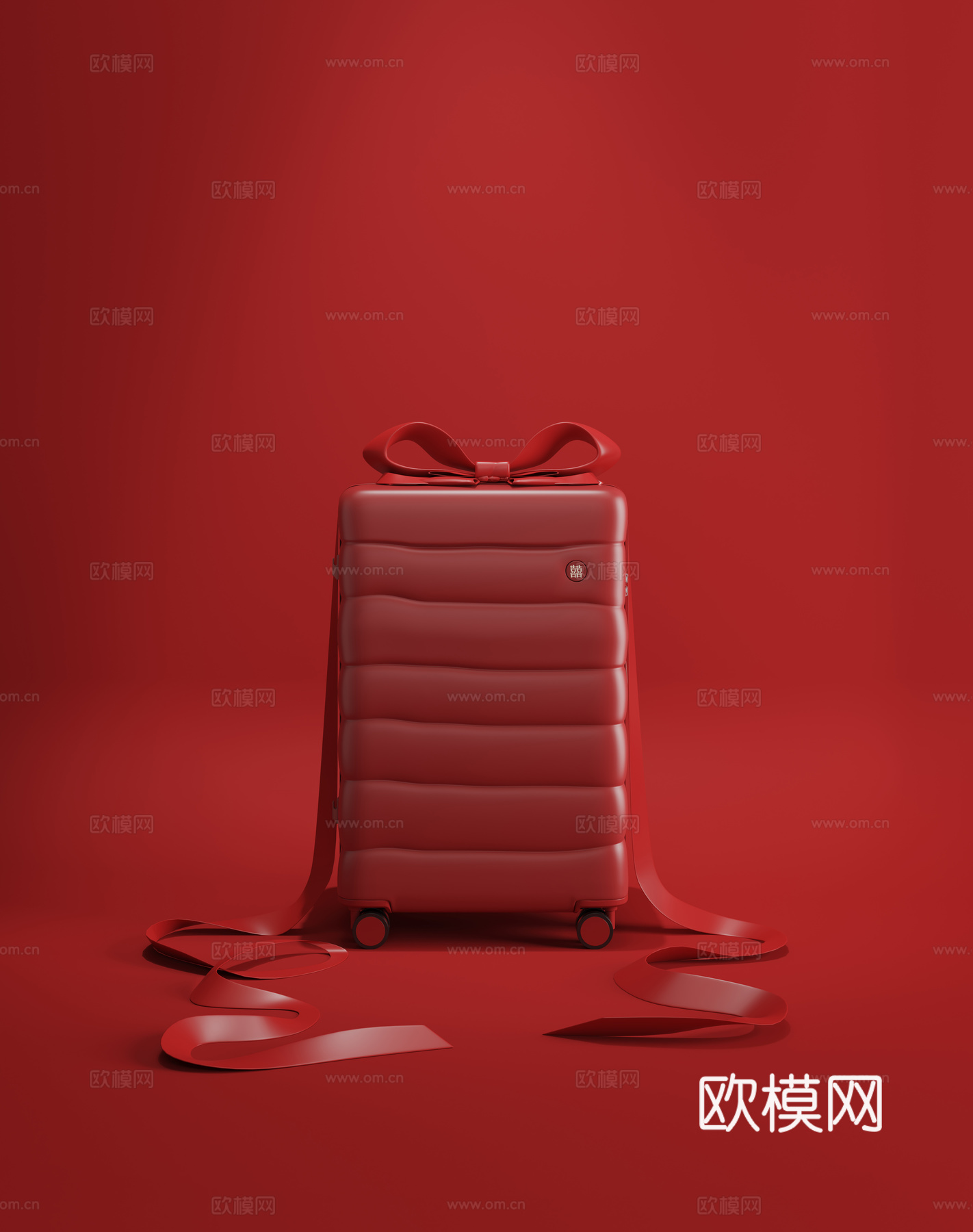 结婚行李箱场景布置3d模型下载