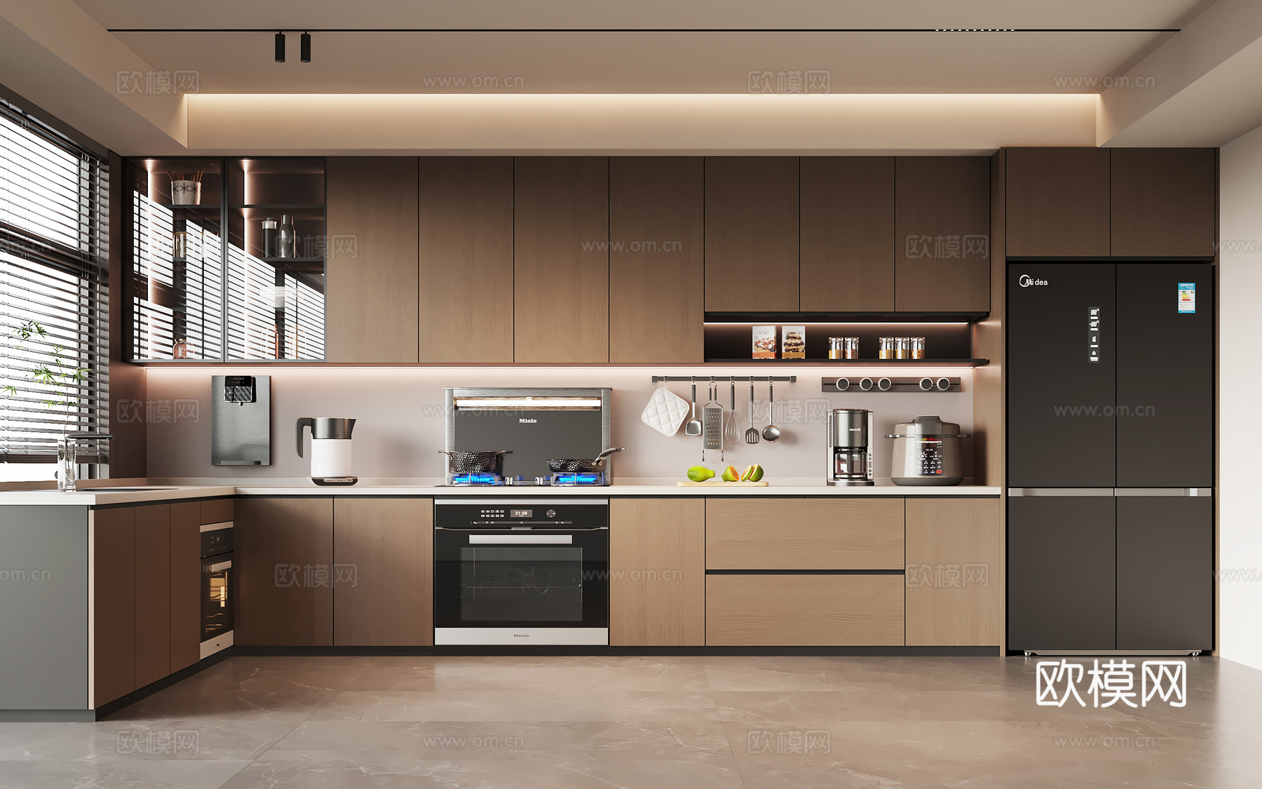 现代意式厨房su模型
