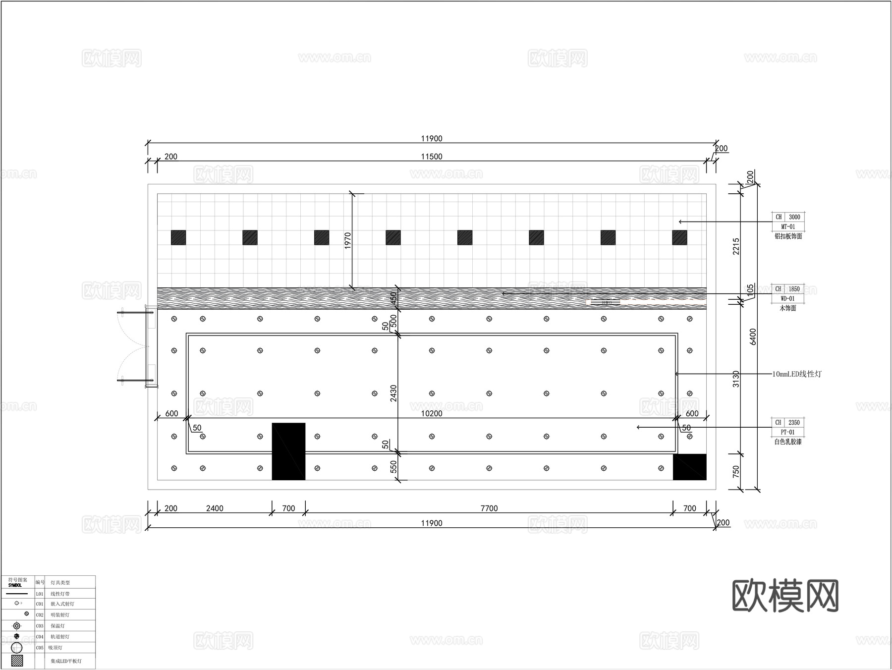 自助快餐店装修施工图cad施工图