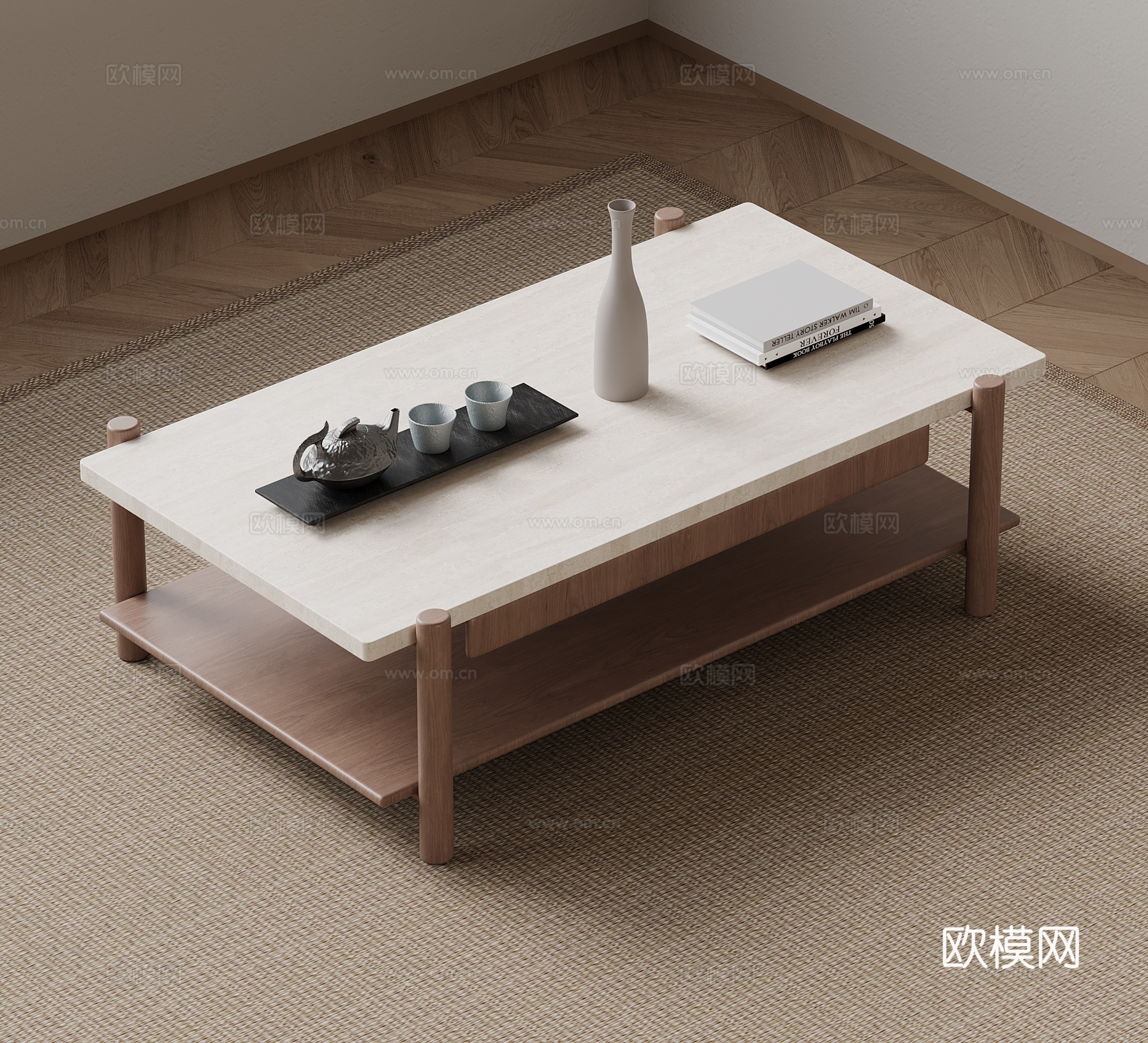 中古风茶几su模型