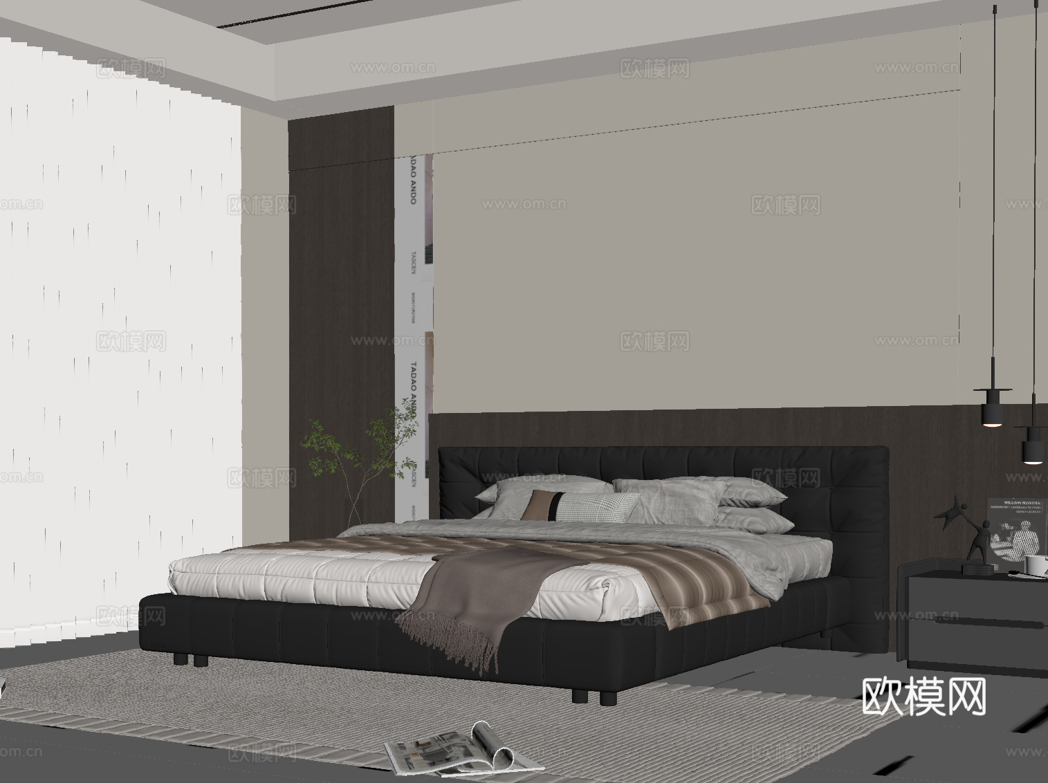 意式卧室su模型