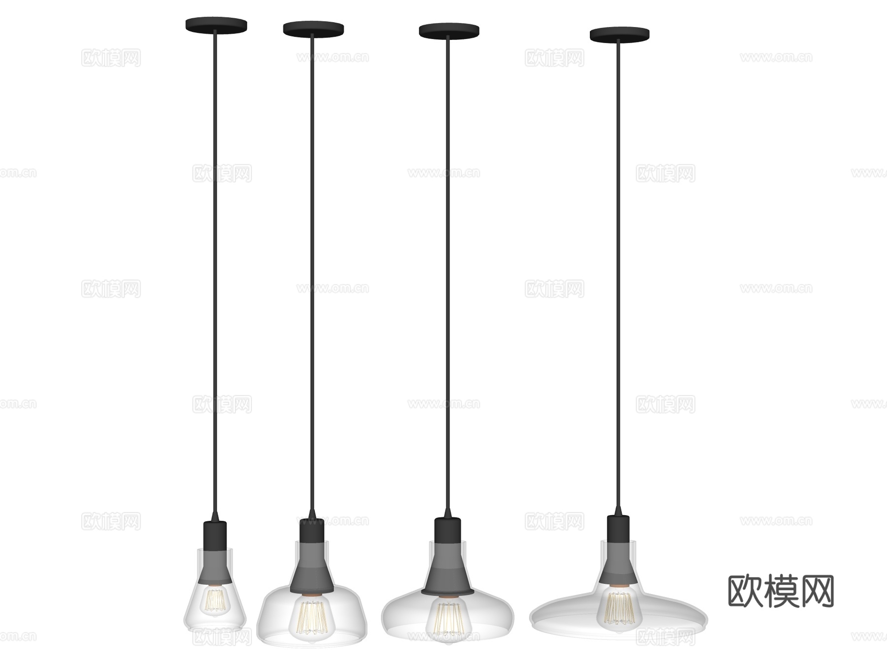 吊灯 床头吊灯 装饰吊灯 玻璃吊灯su模型