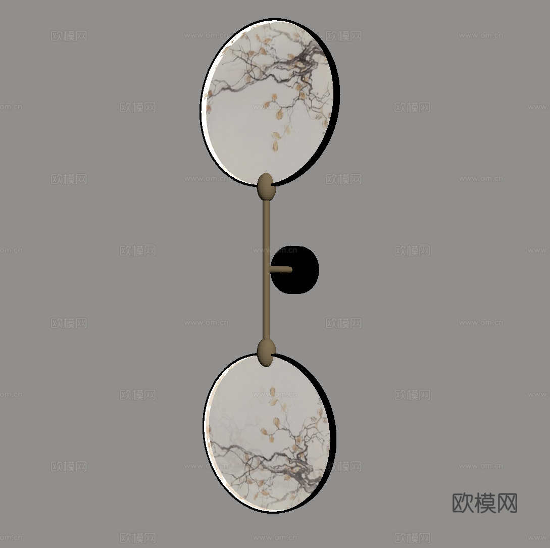 新中式壁灯su模型