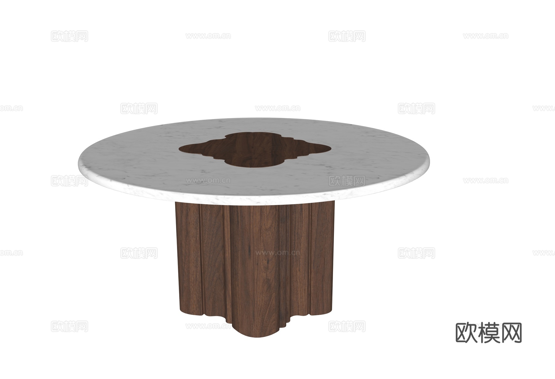 中古风圆形餐桌su模型