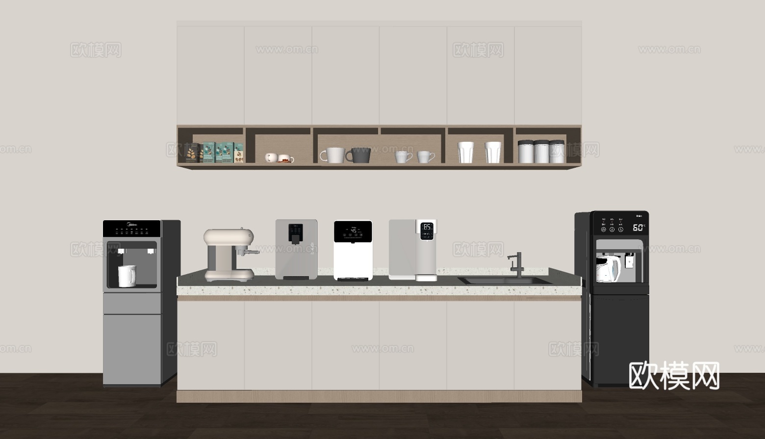 现代餐边柜su模型