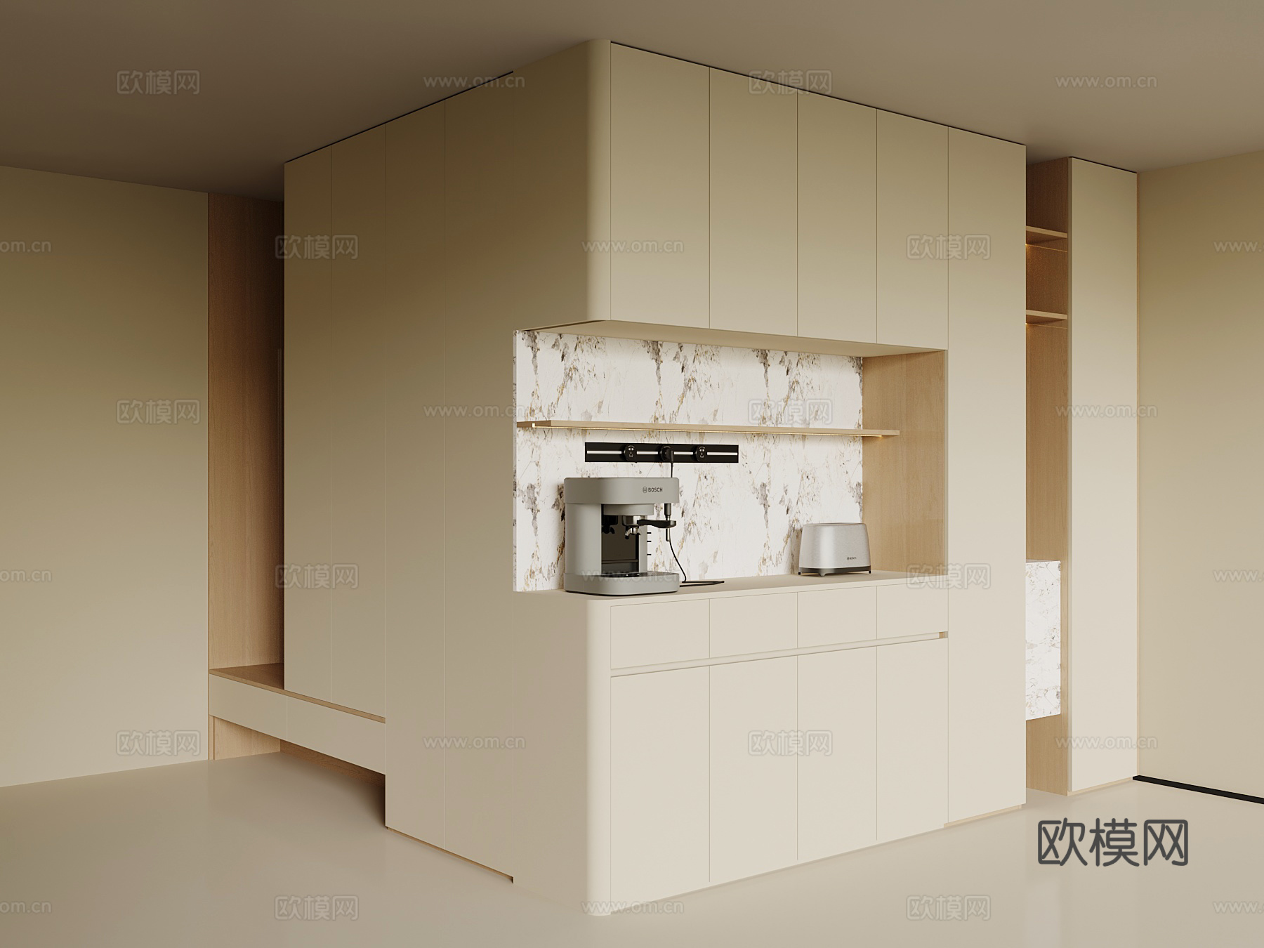 现代入户鞋柜 酒柜 转角柜su模型