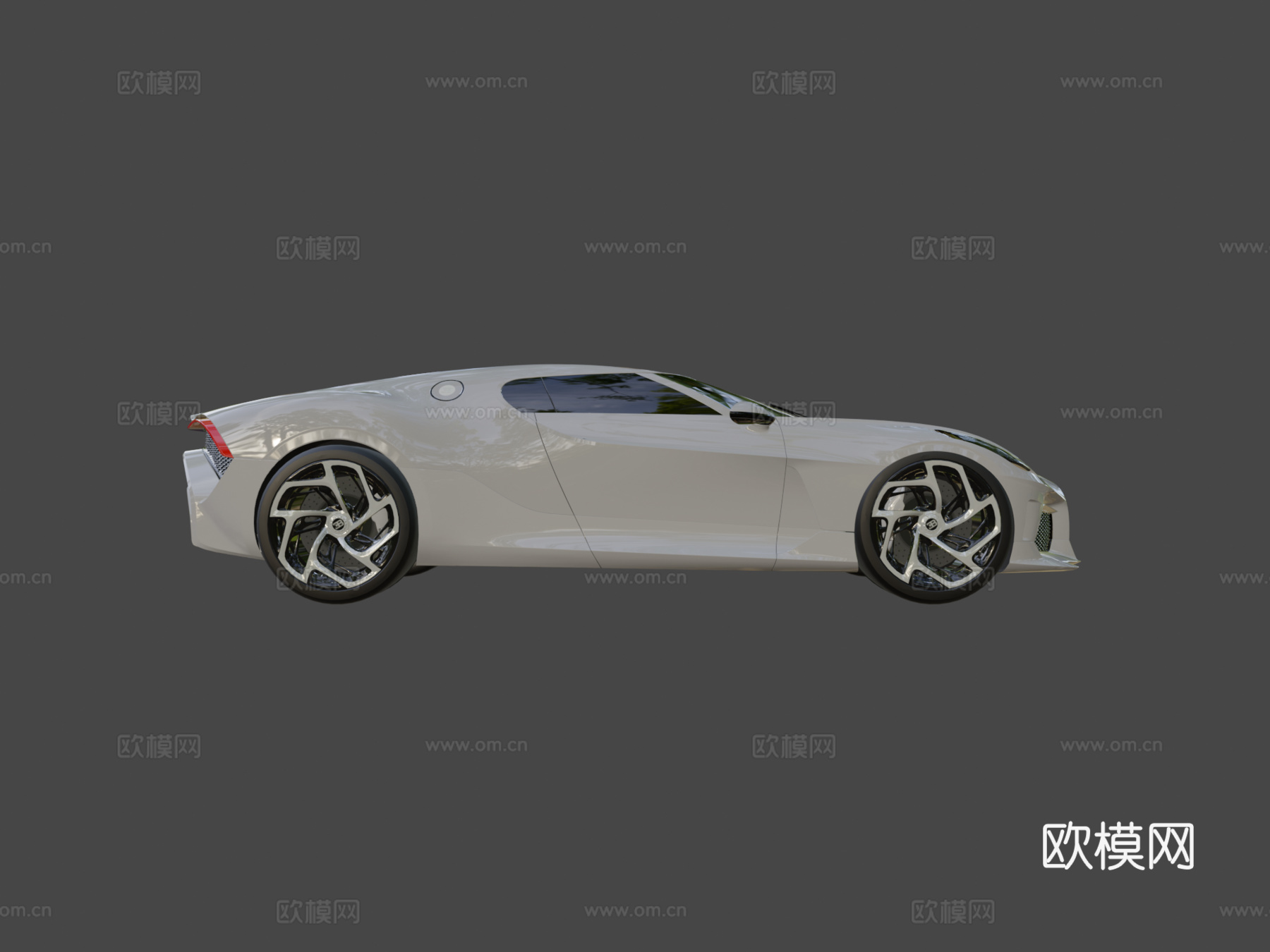 布加迪-黑车3d模型下载（渲染图5）