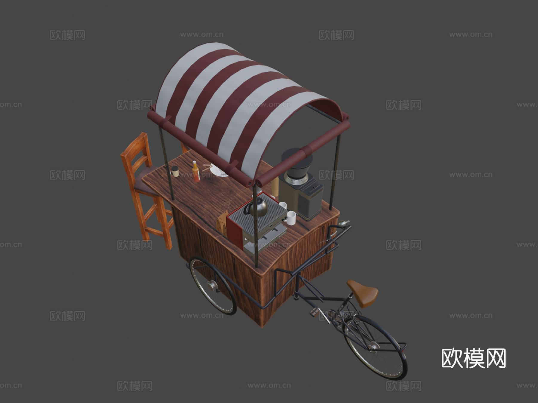 咖啡车3d模型下载（渲染图7）