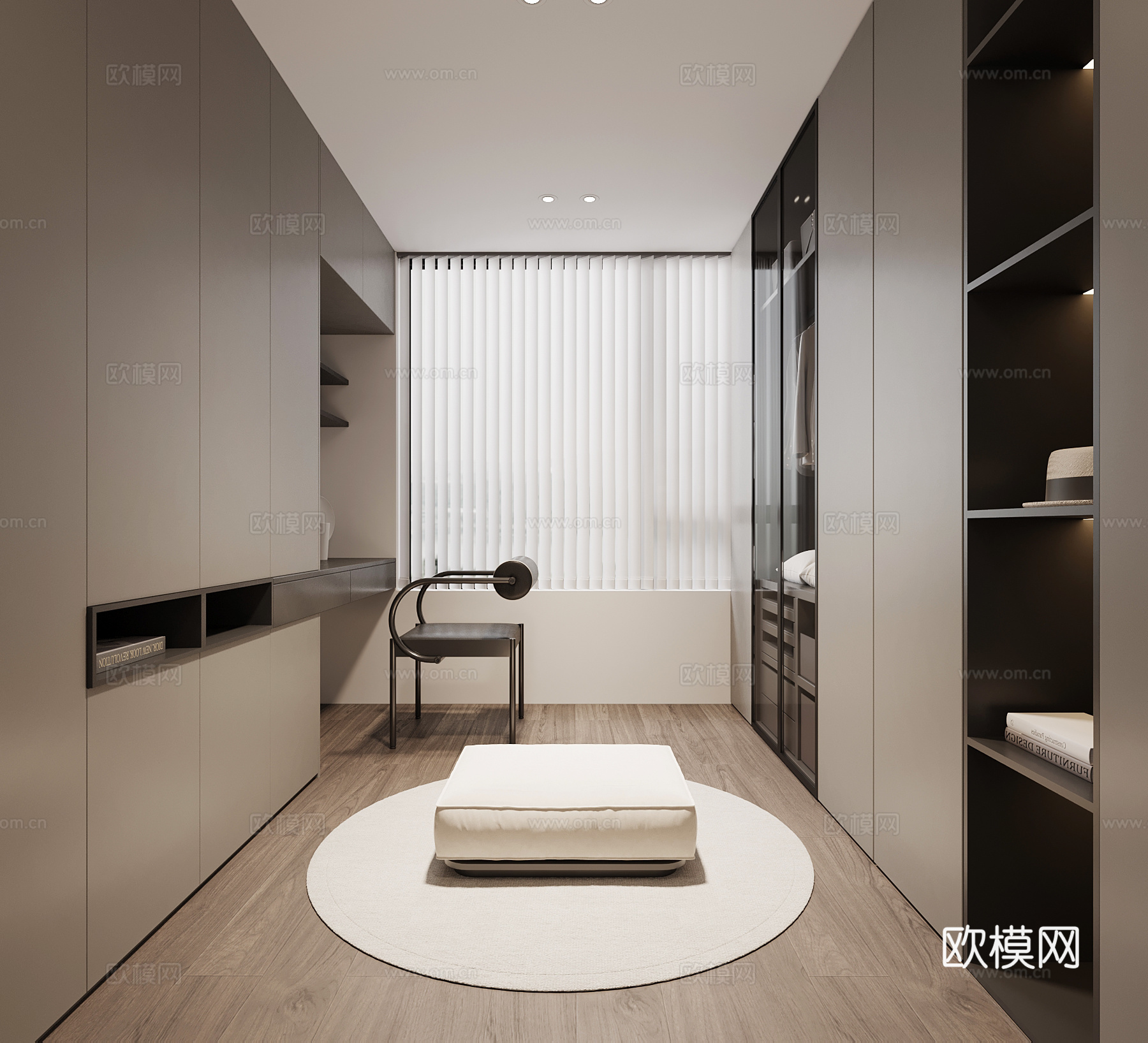 现代衣帽间 衣柜su模型