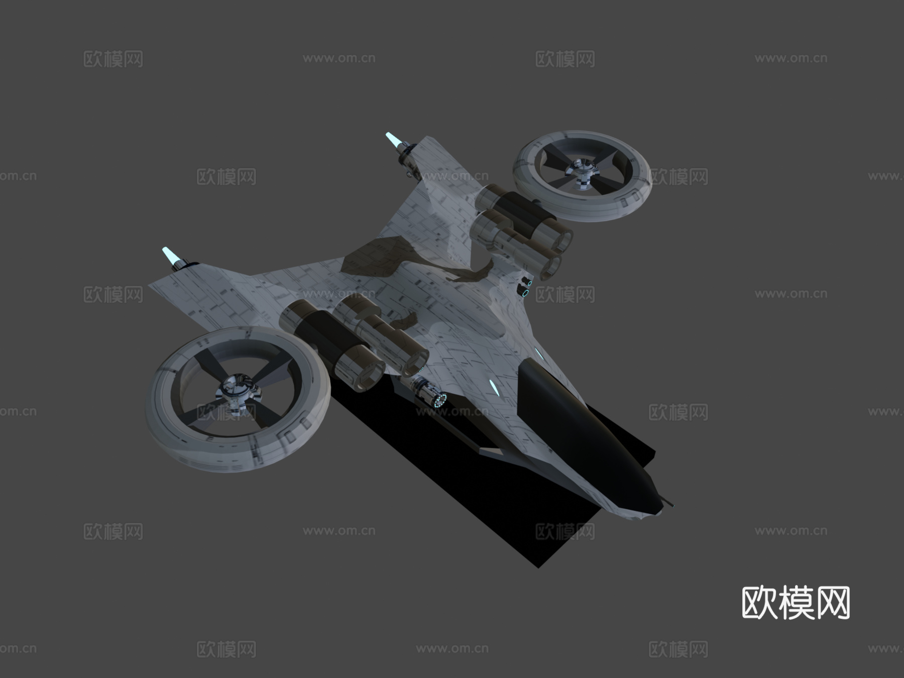 直升机太空船3d模型下载（渲染图7）