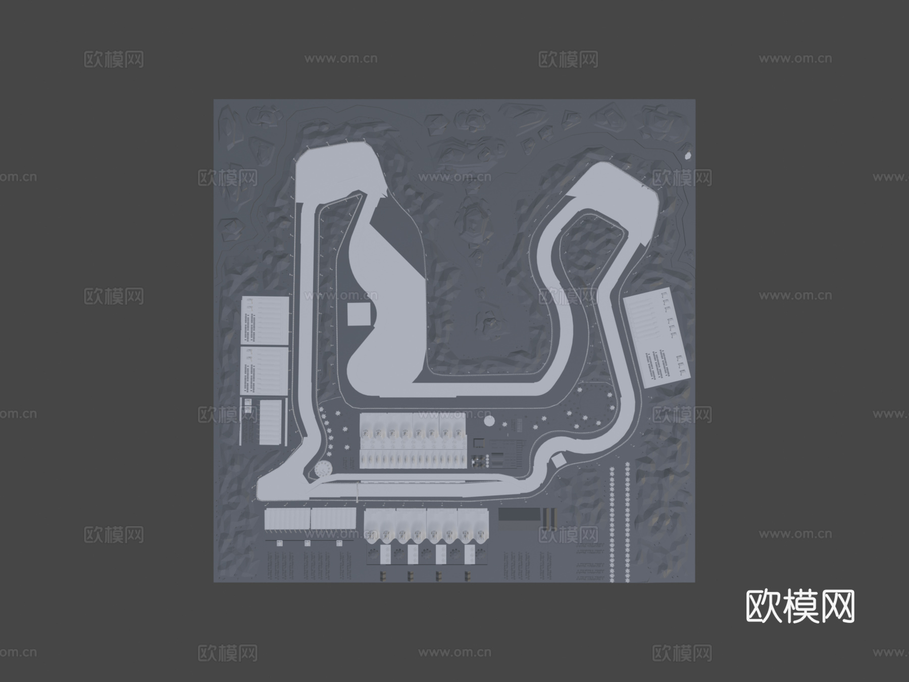 F1巴林低多边形赛道3d模型下载（渲染图7）