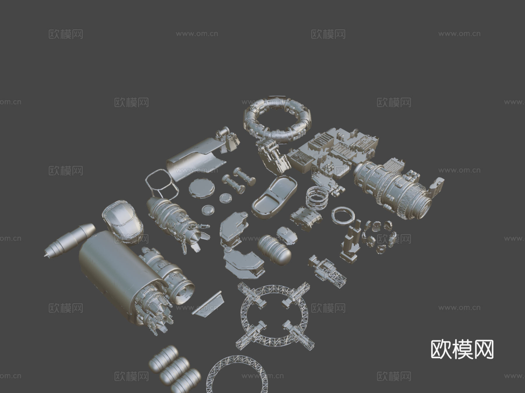 太空船部件资产包3d模型下载（渲染图8）