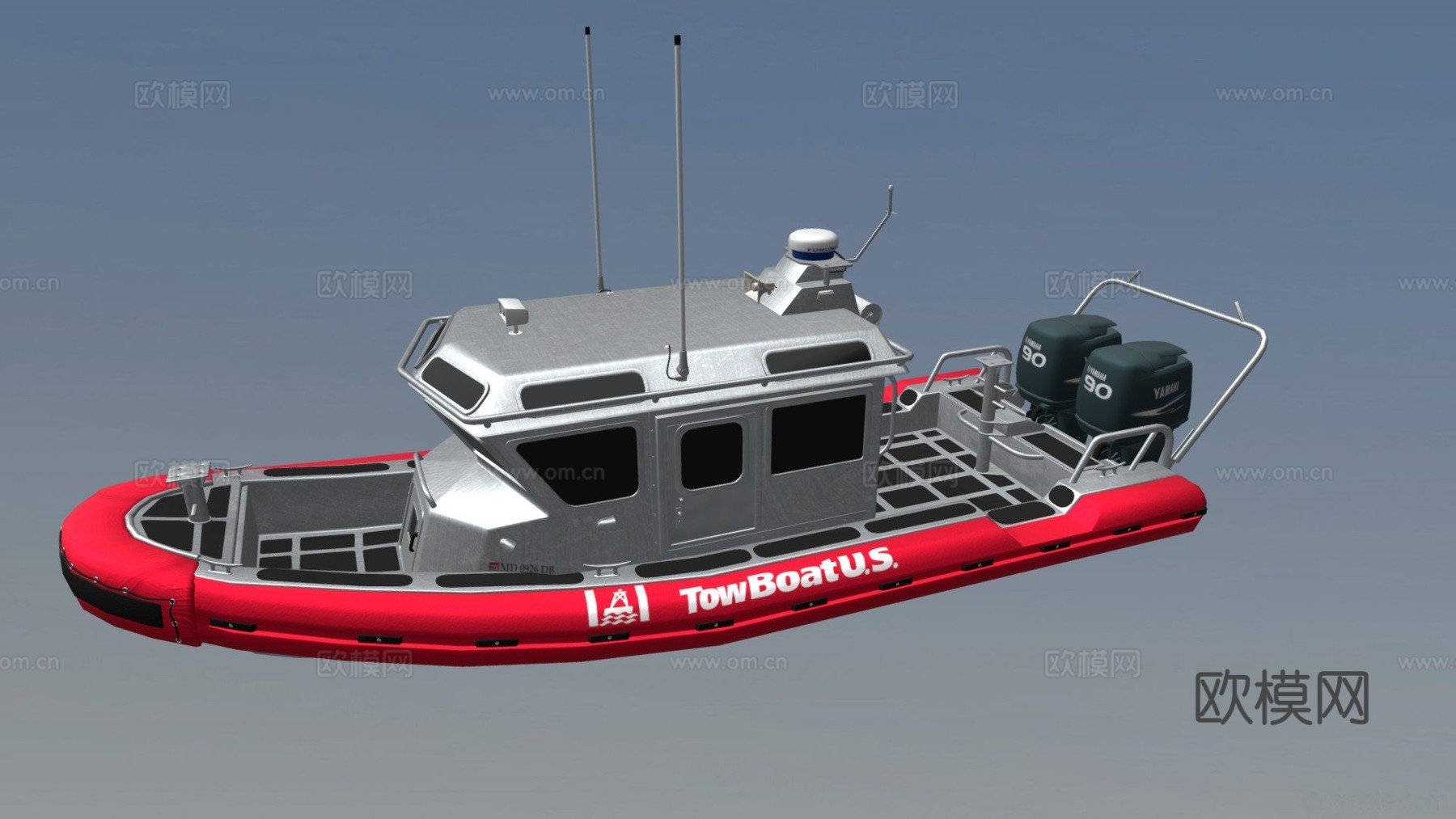 拖船3d模型下载（渲染图1）