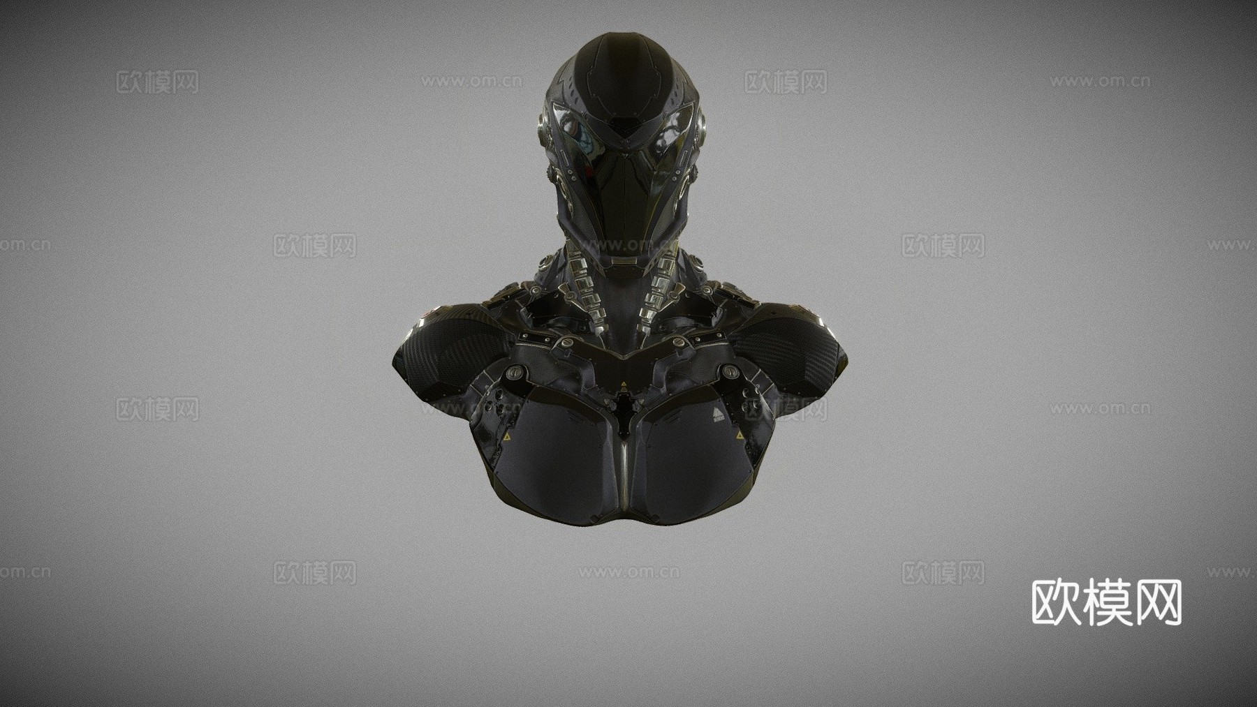 科幻飞梭半身像3d模型下载（渲染图1）