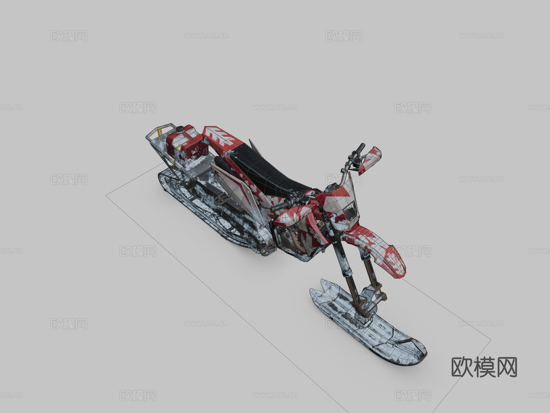 绝地求生雪地摩托（官方）3d模型下载（渲染图2）