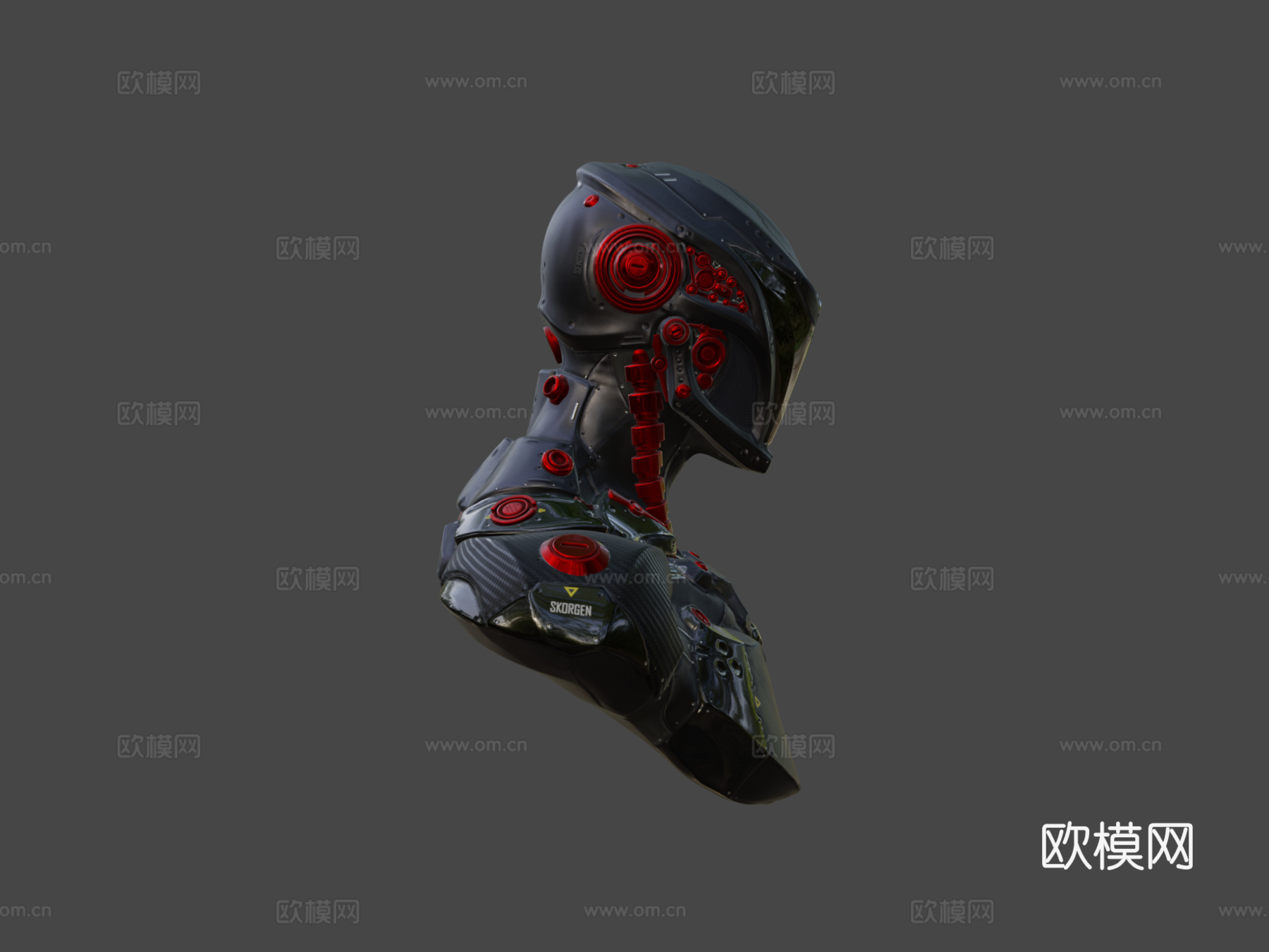 科幻飞梭半身像3d模型下载（渲染图6）