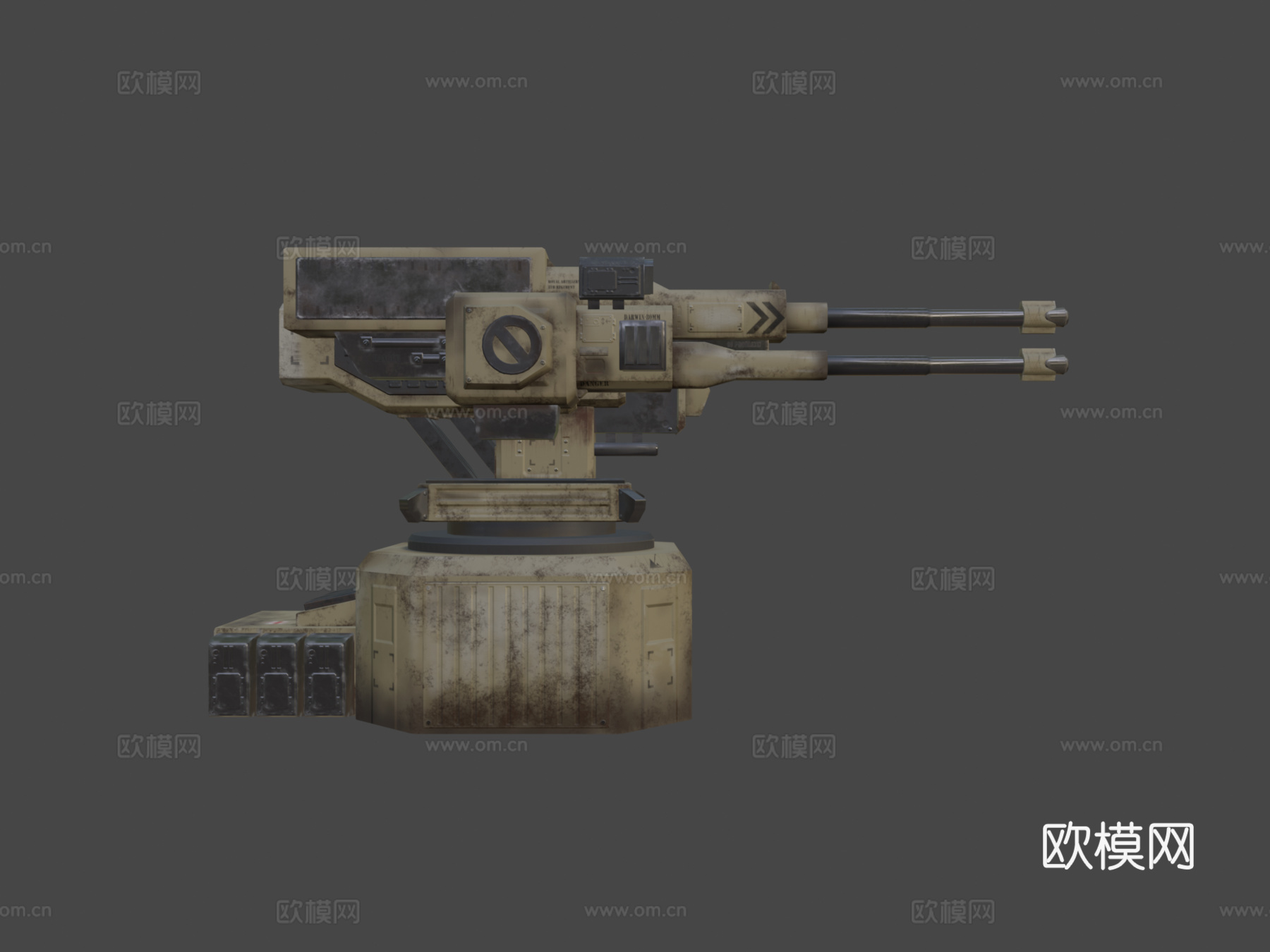 哨兵炮塔 - '达尔文'自动加农炮3d模型下载（渲染图7）