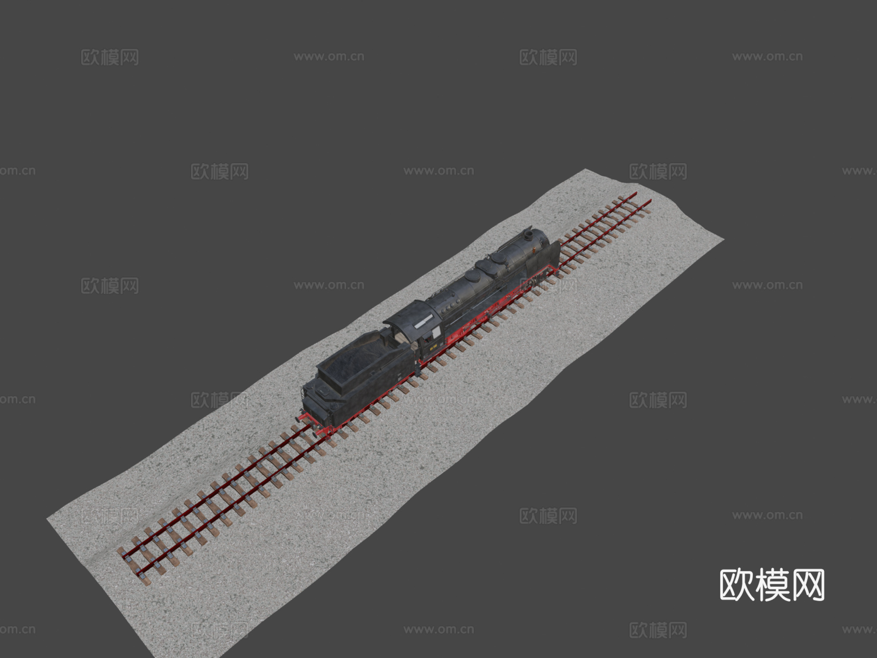BR 01德国蒸汽机车3d模型下载（渲染图8）