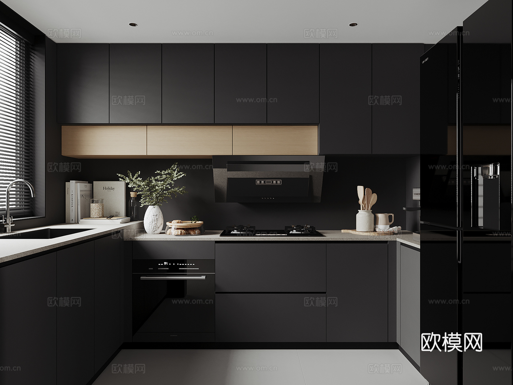 现代家居厨房su模型