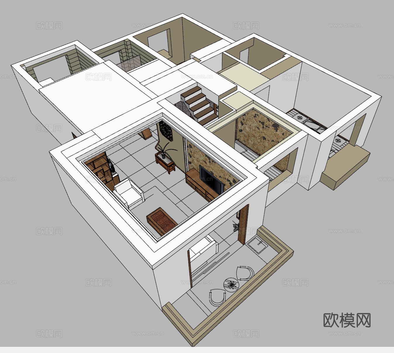 家装方案 室内设计su模型
