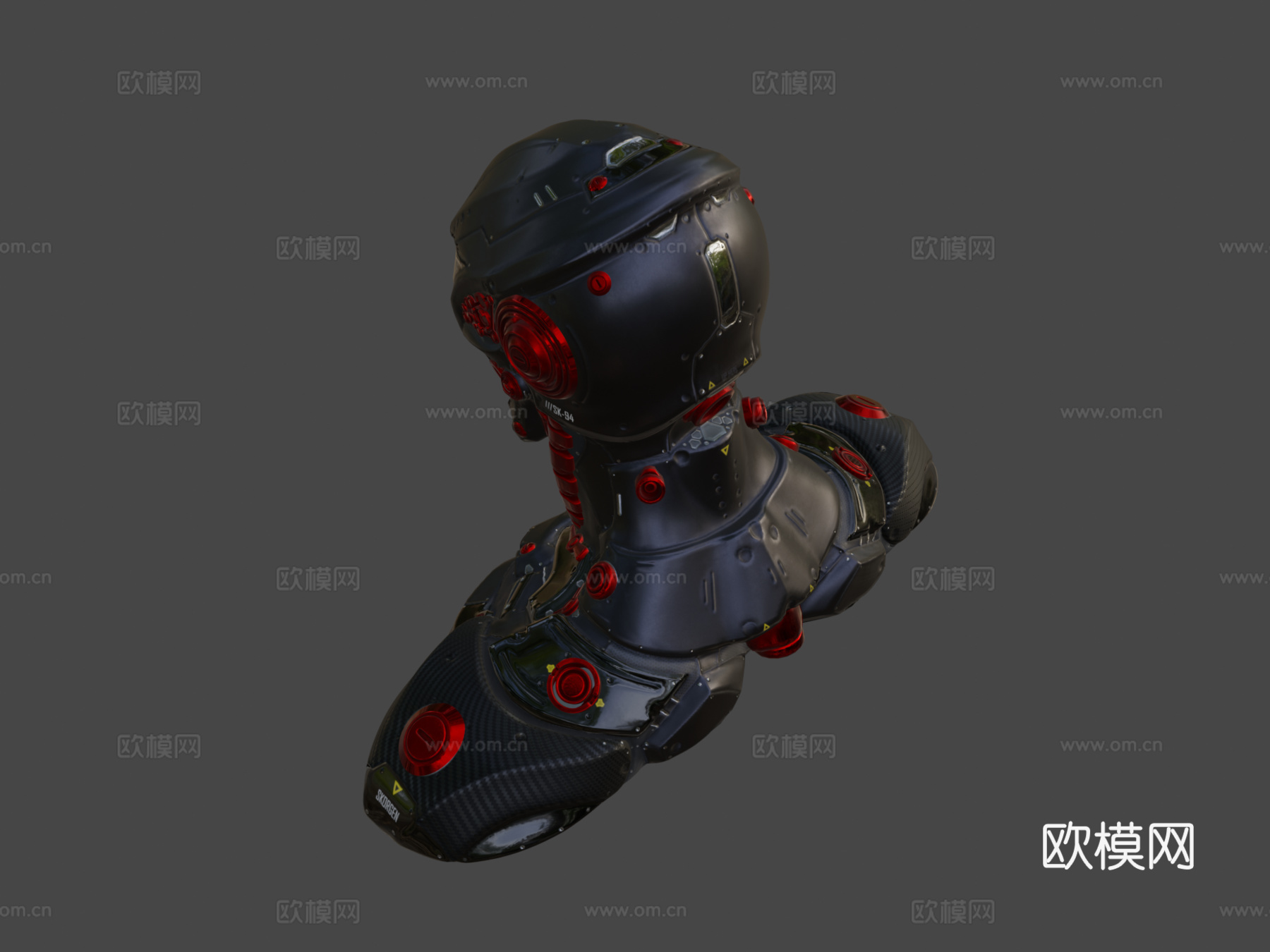 科幻飞梭半身像3d模型下载（渲染图8）