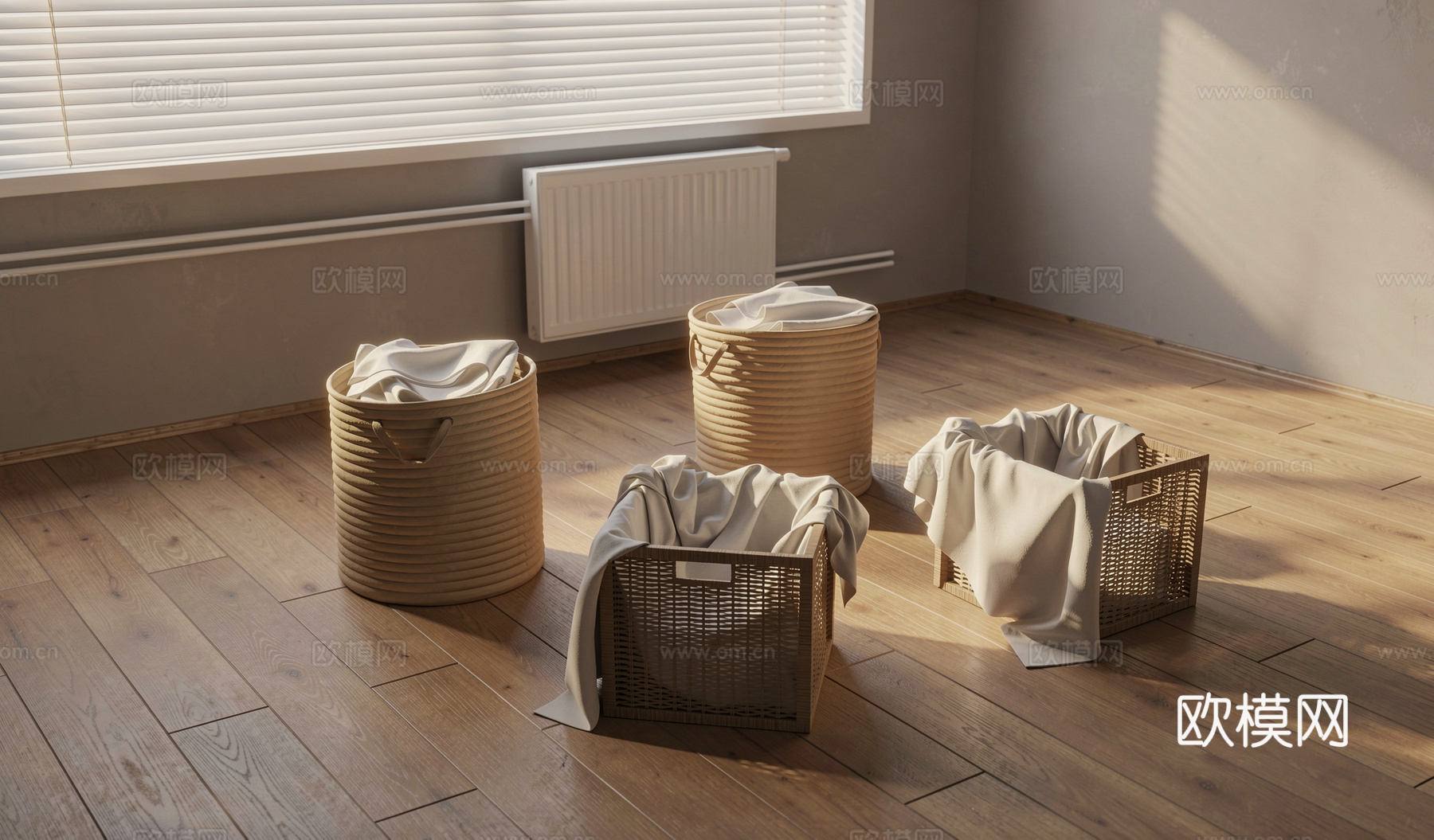 毛巾架 藤蔓篮子 生活用品su模型