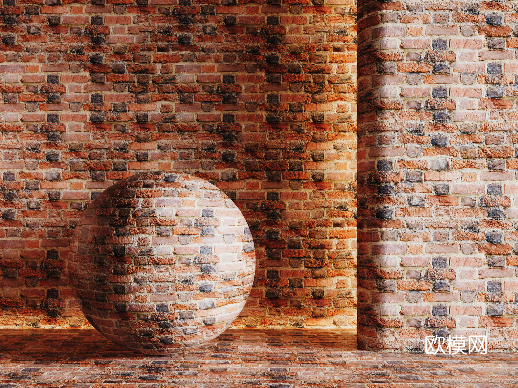 现代砖墙 红砖墙 仿古砖墙 文化砖墙 工业砖墙su模型