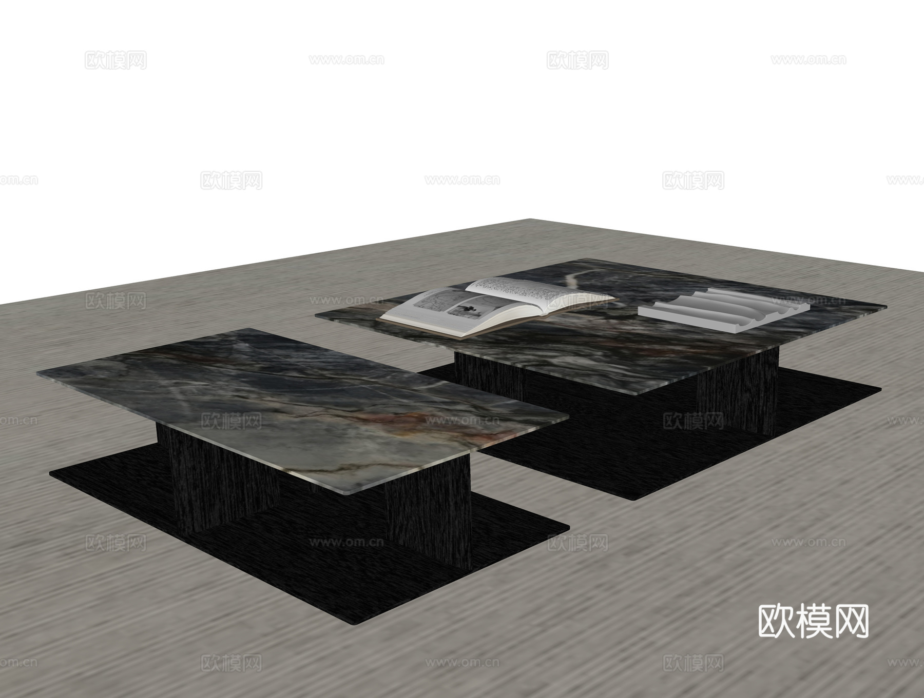 现代茶几 地毯su模型下载（渲染图2）