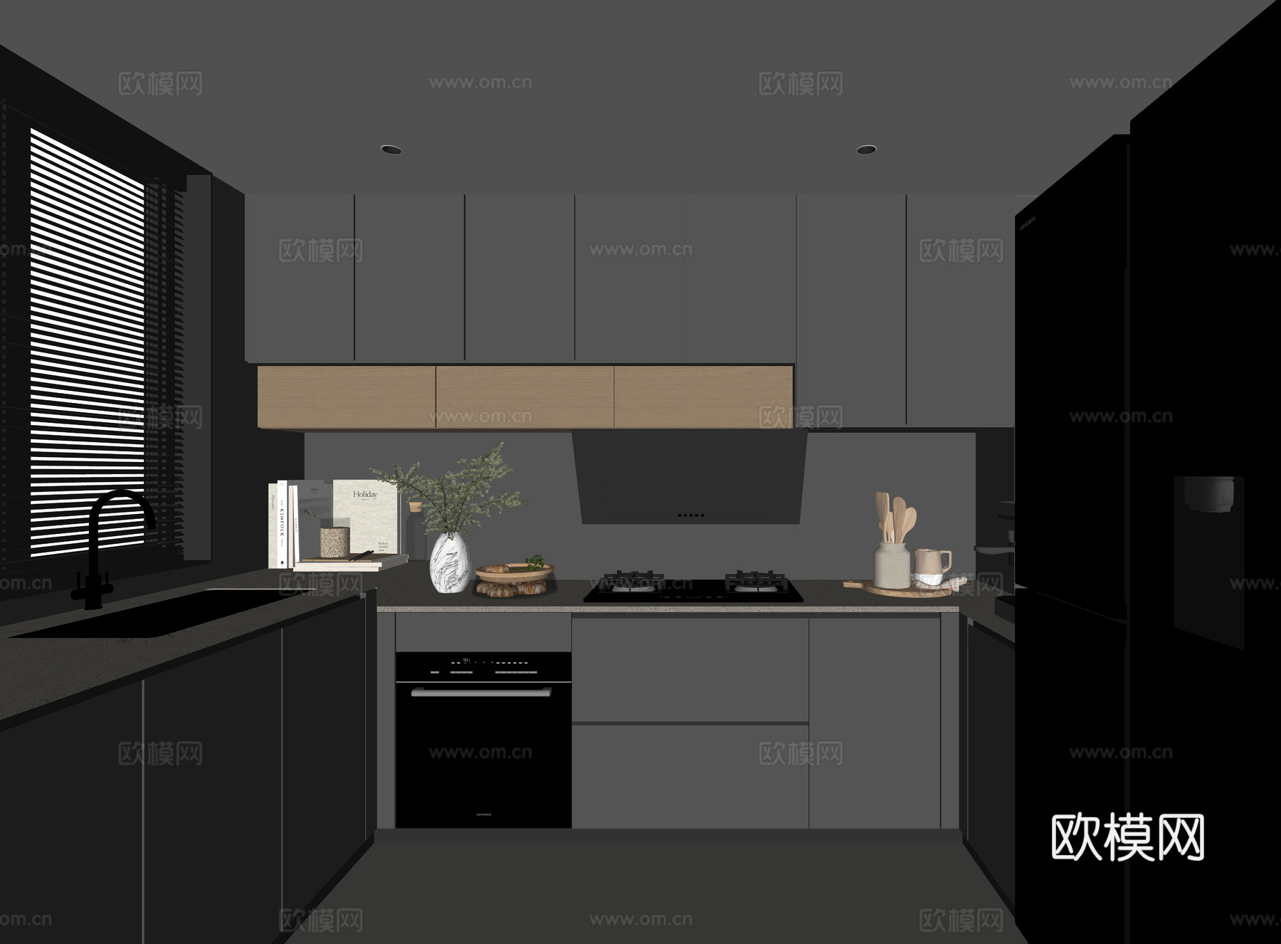 现代家居厨房su模型