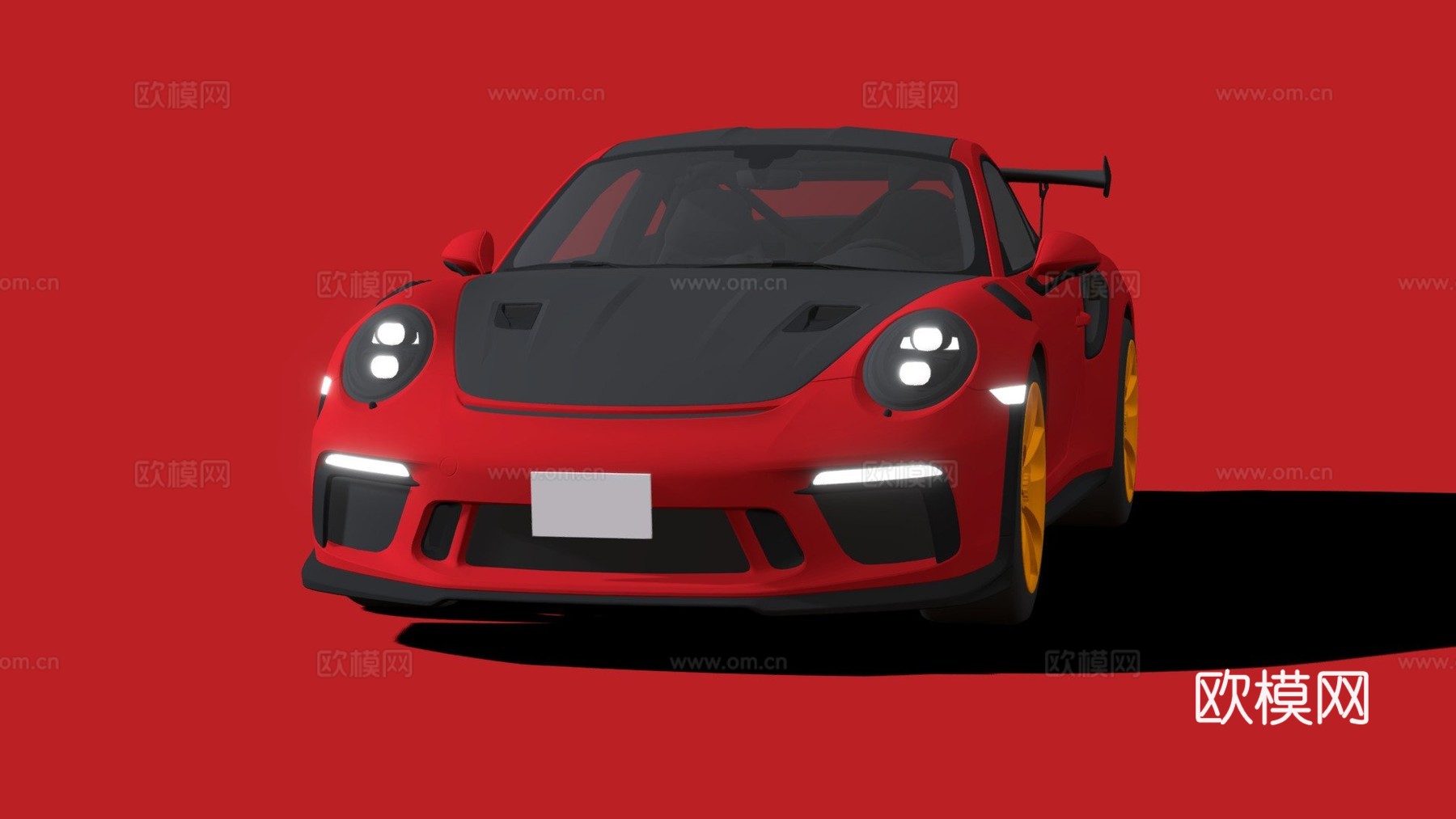 卡通 - 保时捷 911 GT3 RS 20183d模型下载（渲染图1）
