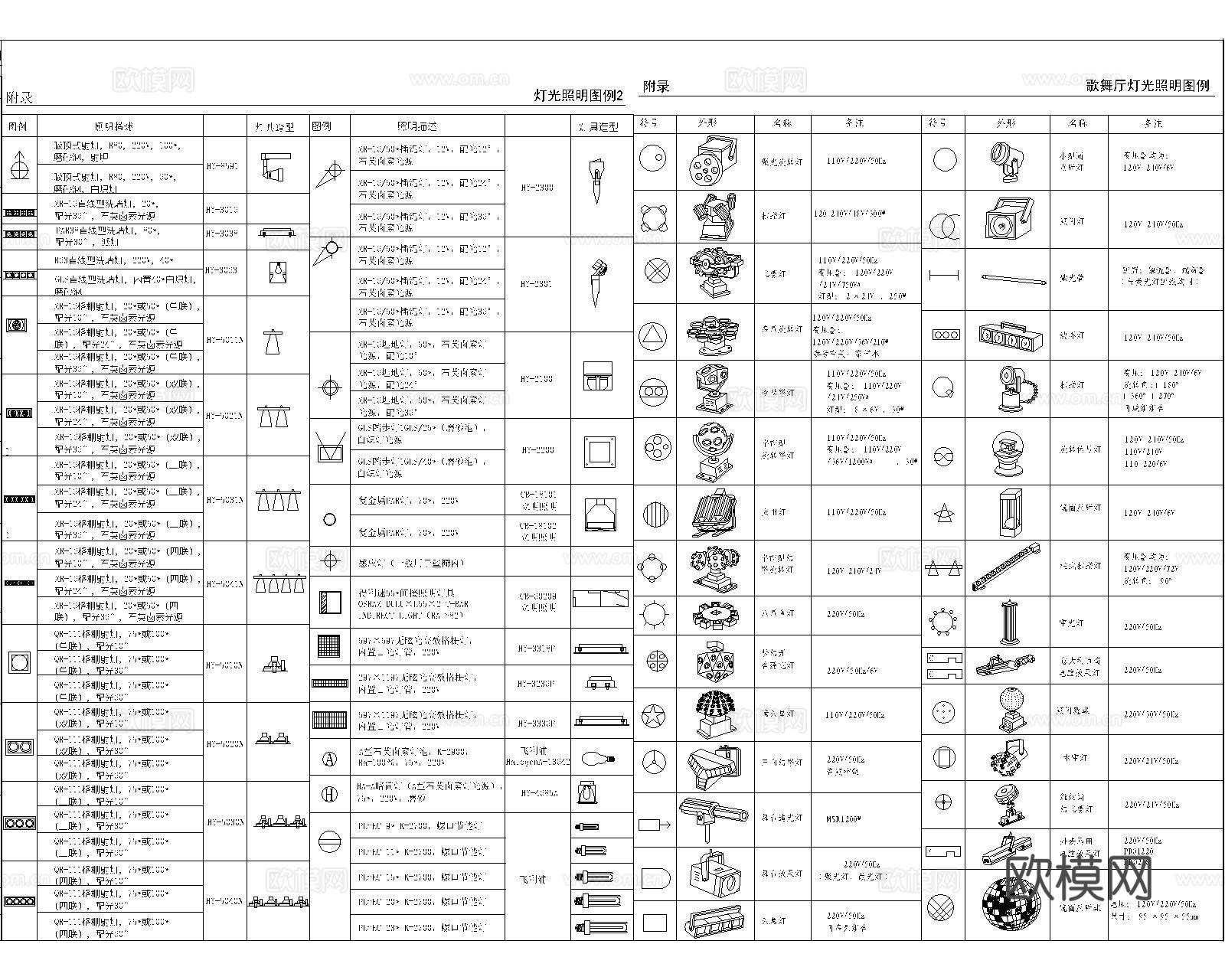 灯具图例CADcad施工图