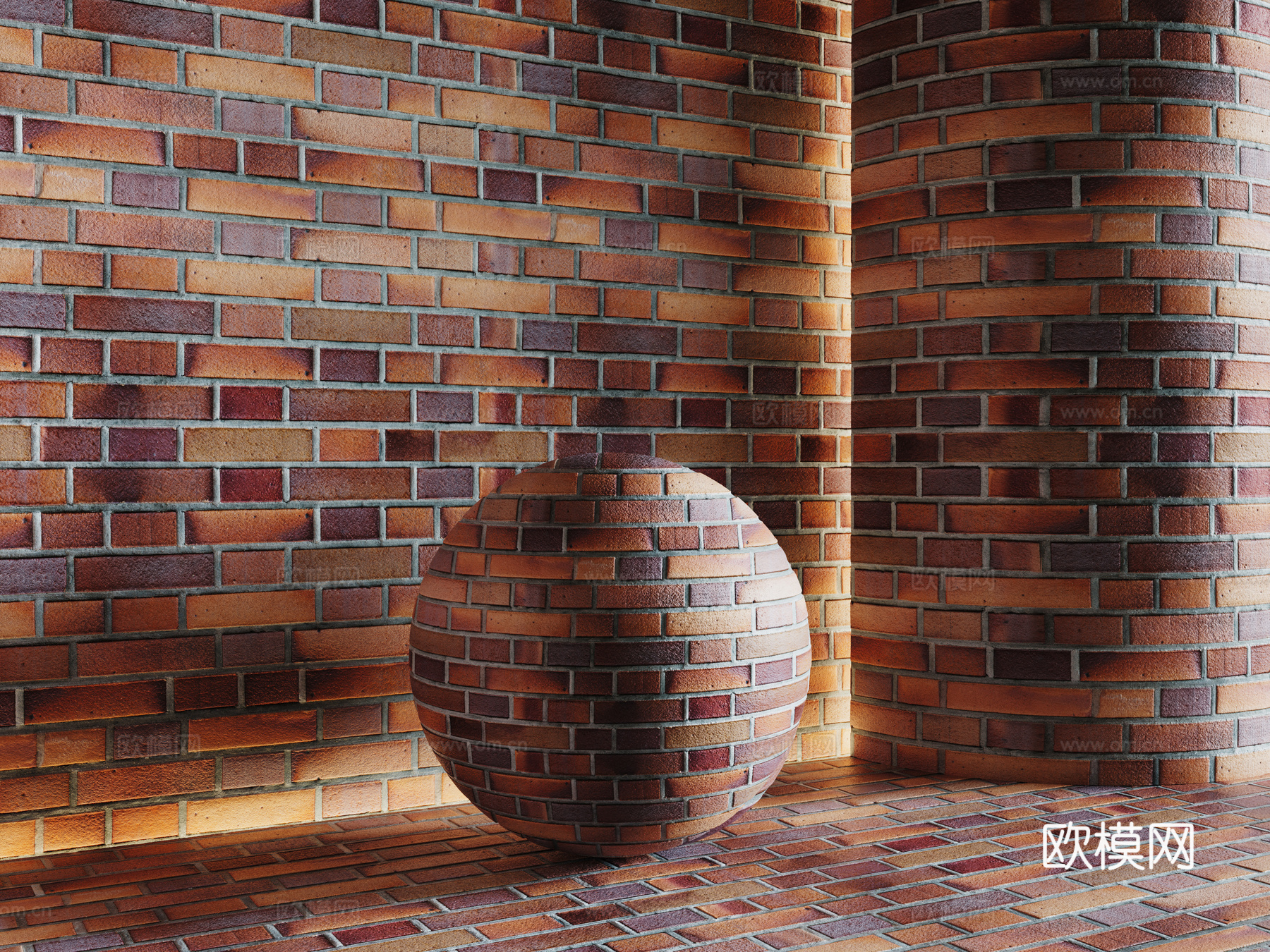现代砖墙 红砖墙 仿古砖墙 文化砖墙 工业砖墙su模型