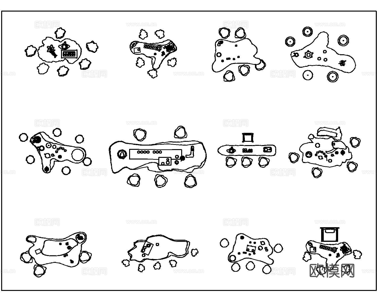 书房茶室多功能室茶台CADcad施工图