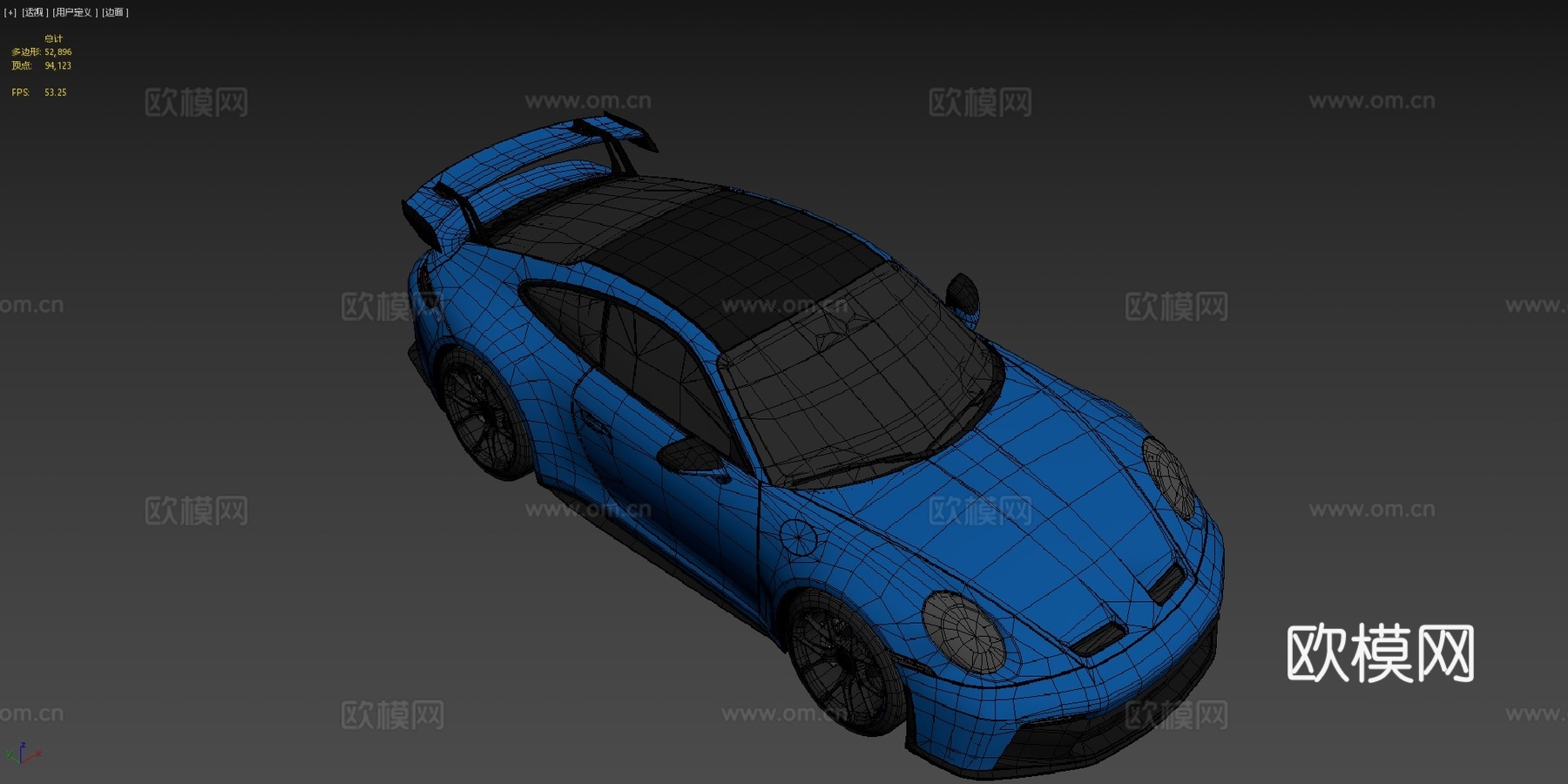 保时捷911 GT3（992款）3d模型下载（渲染图4）